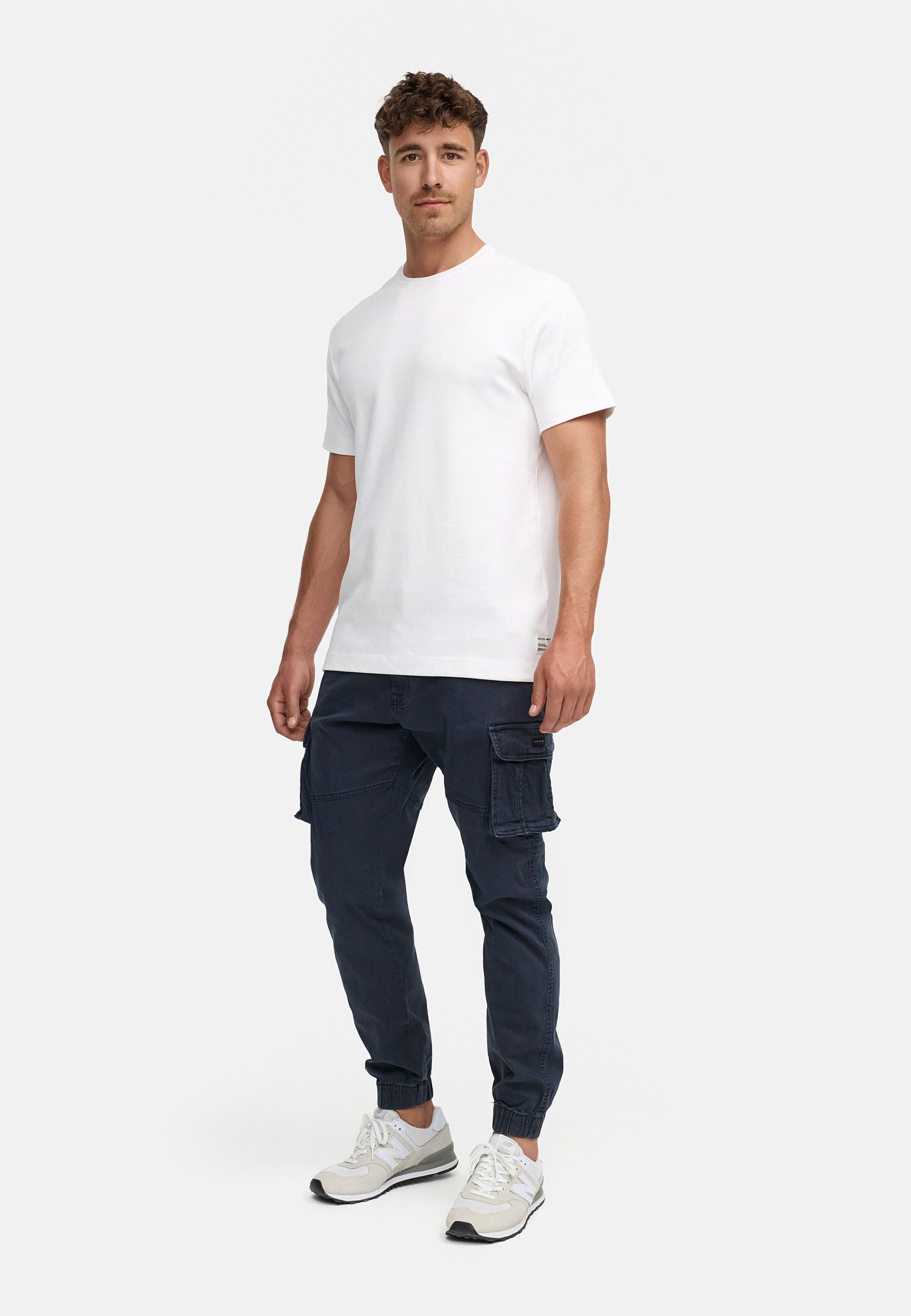 Indicode Cargohose Herren Kerr Cargo Hose Herrenhose aus elastischer Baumwoll-Qualität, inkl. Gürtel