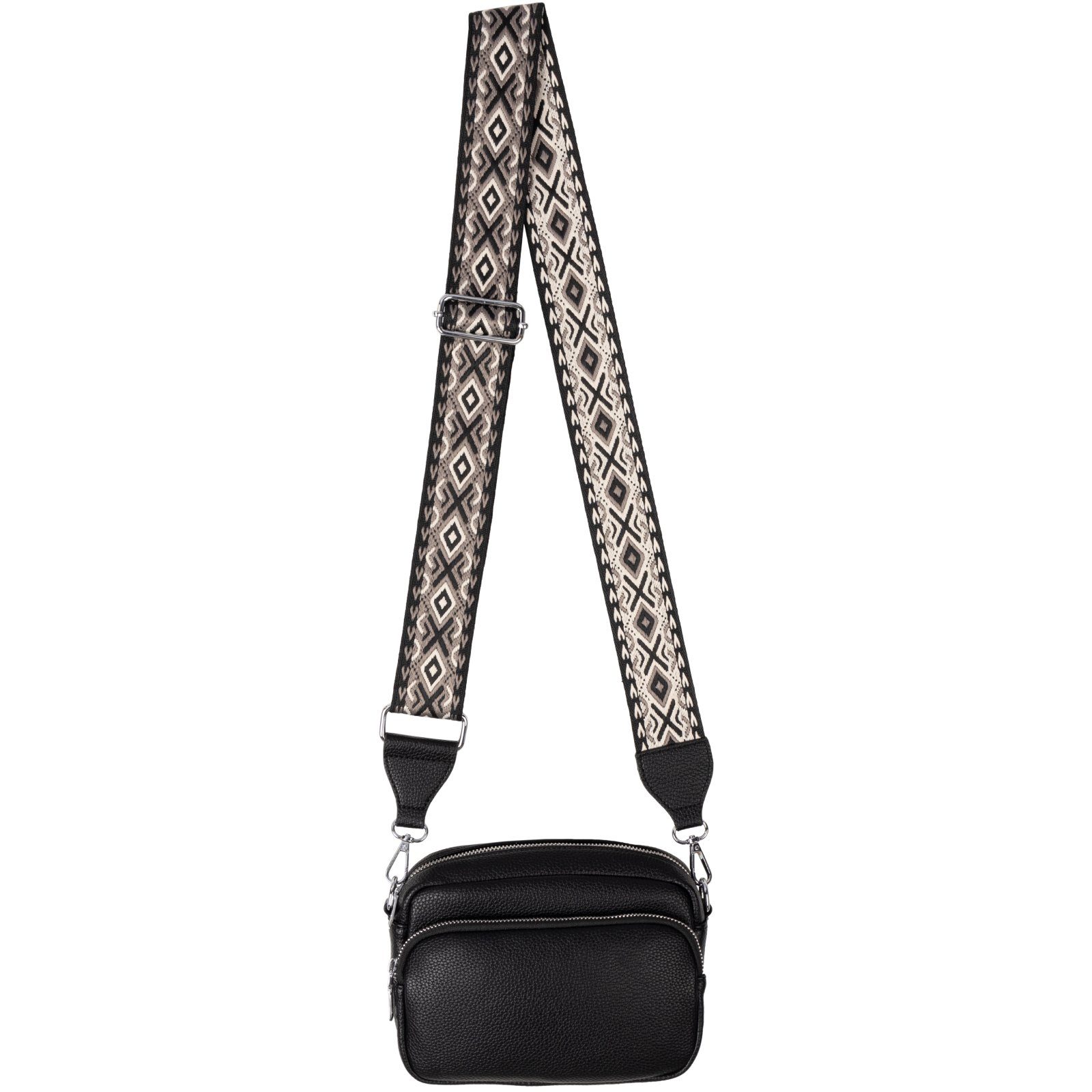 EAAKIE Gürteltasche Bauchtasche Umhängetasche Crossbody-Bag Kunstleder Italy-Design, als Schultertasche, CrossOver, Umhängetasche tragbar