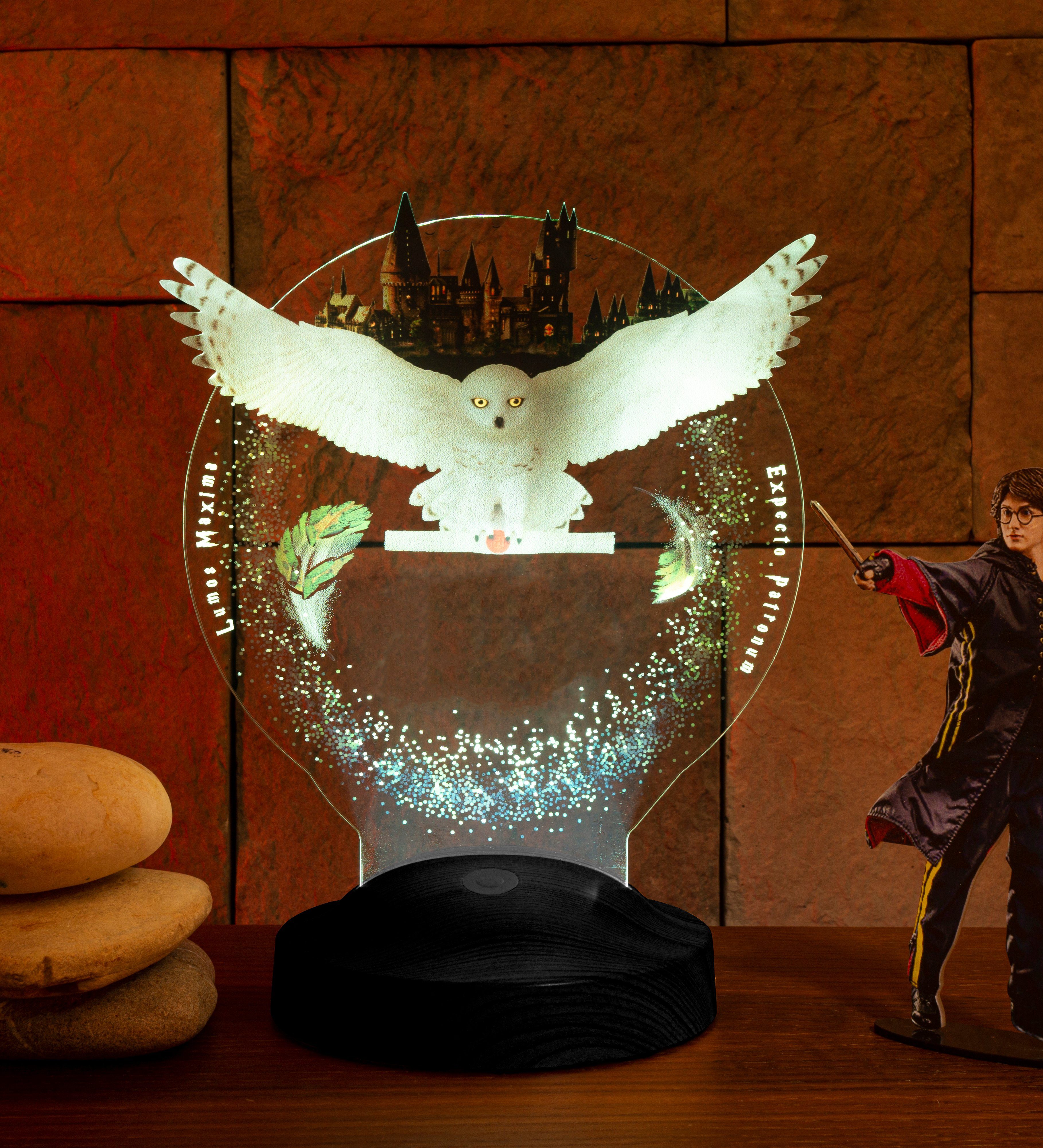 Geschenkelampe LED Nachttischlampe Hogwarts Hedwig Harry Potter Eule mit 3D Vision Nachtlicht, Leuchte 7 Farben fest integriert, Geburtstagsgeschenk für Freunde, Babys, Kinder, HP Fans, Mädchen, Junge