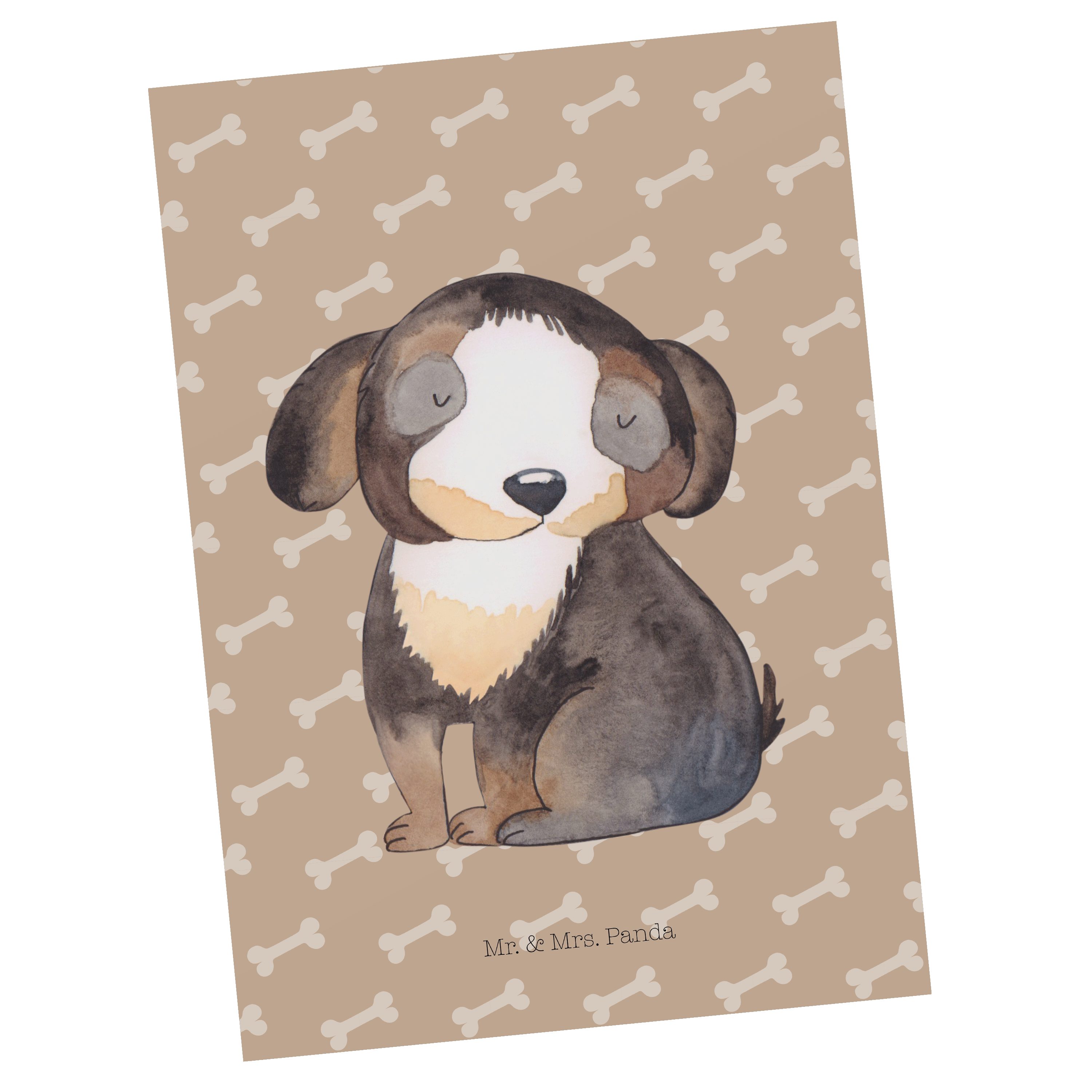 Mr. & Mrs. Panda entspannt Geschenk, - Ansichtskarte, - Hunderasse, Hu Hundeglück Postkarte Hund