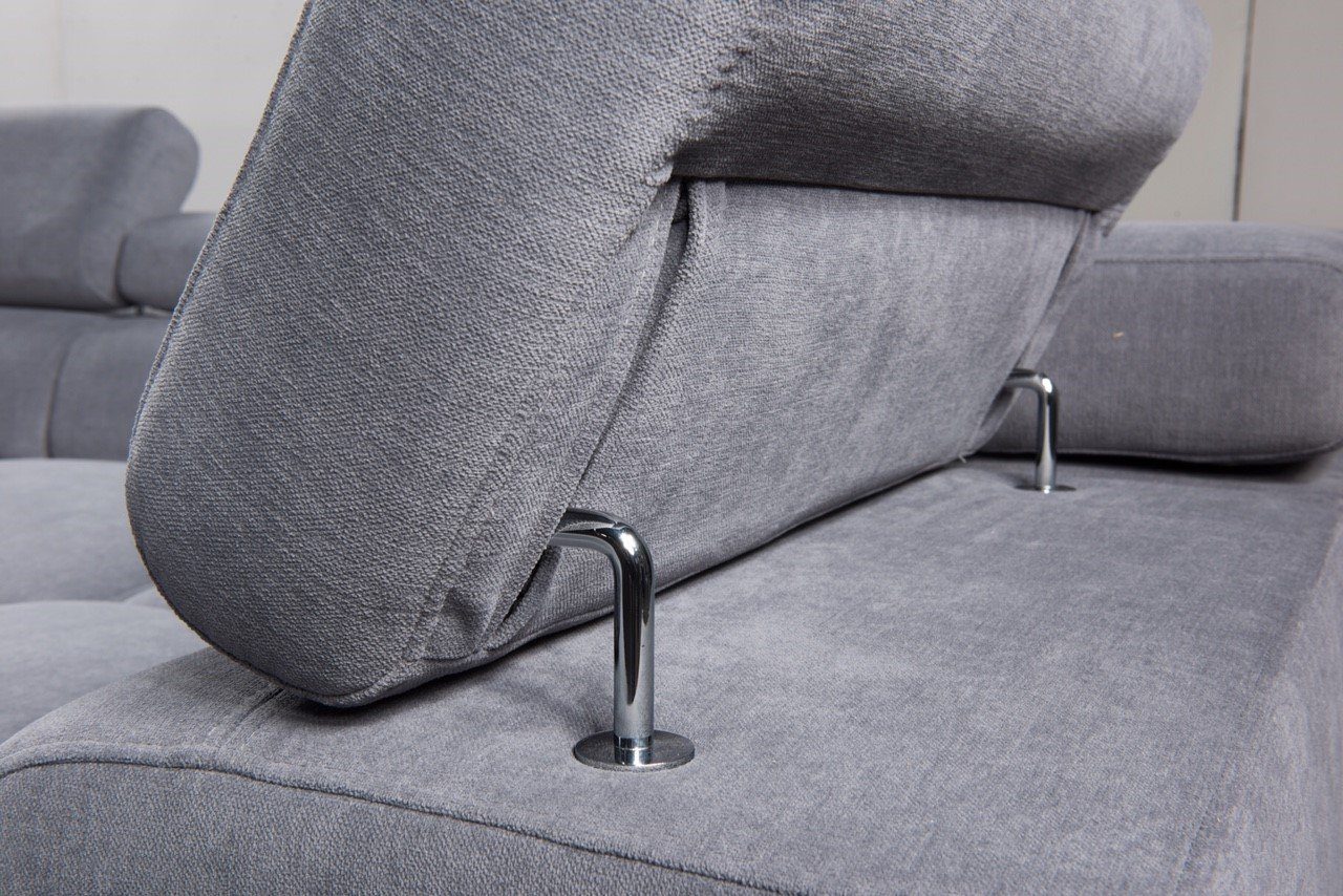 JVmoebel Ecksofa Graues Polster L-Form Design Textil in Ecksofa Stoff Modern, Eck Couch Made Europe
