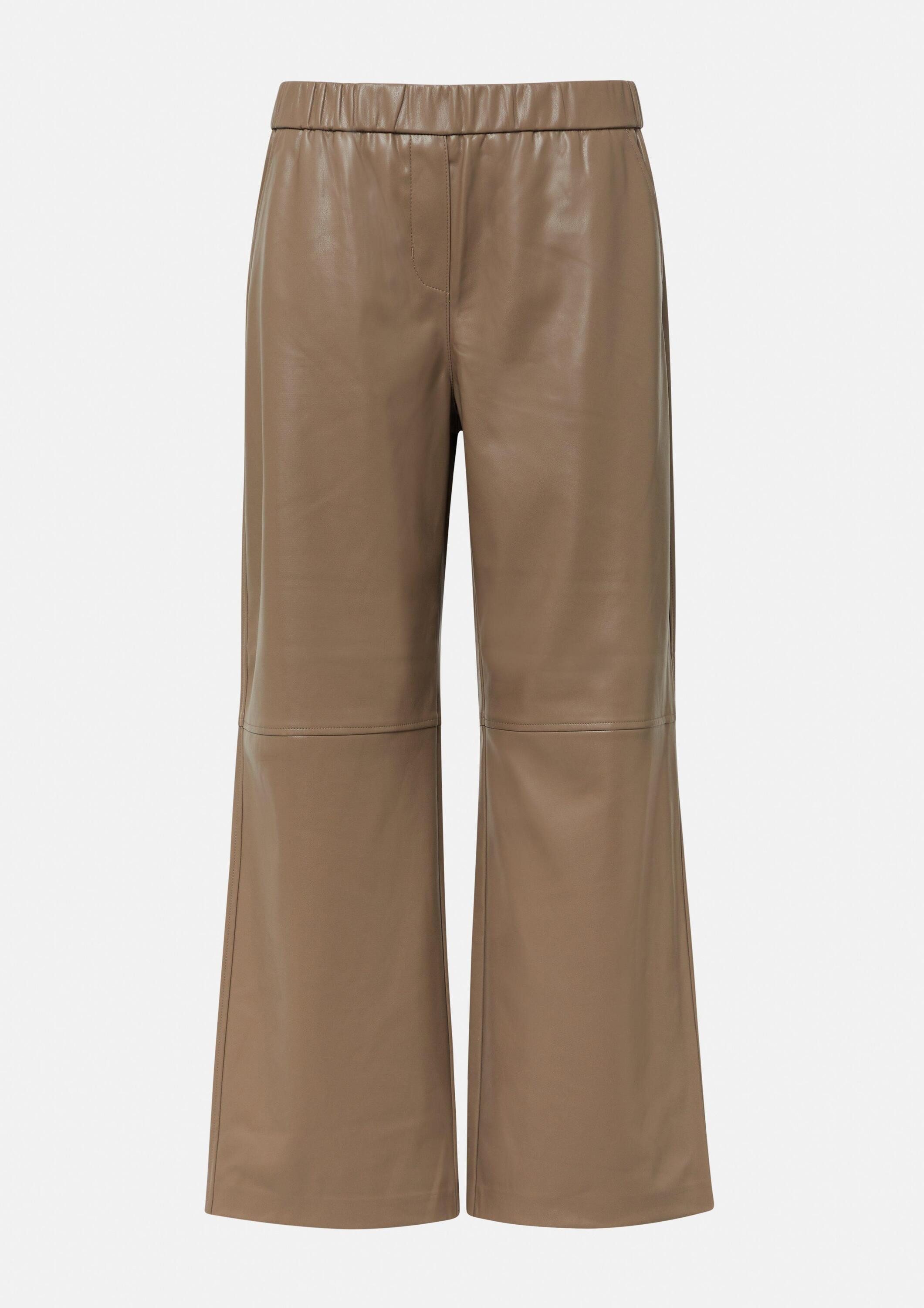 comma Culotte Hose Verkürzte Hose in Leder-Optik
