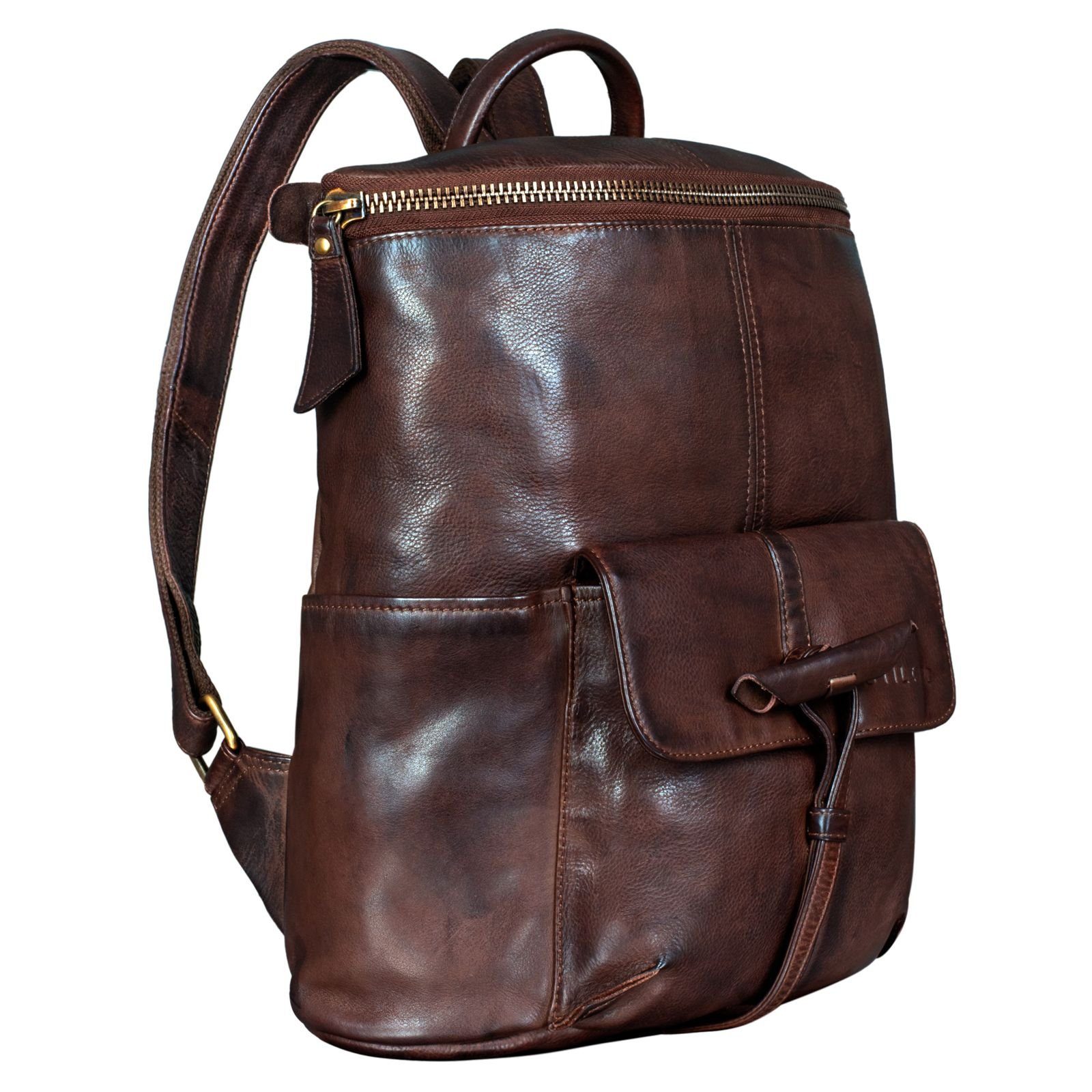 Notebook-Rucksack "Fernandez" Vintage Rucksack Leder Groß