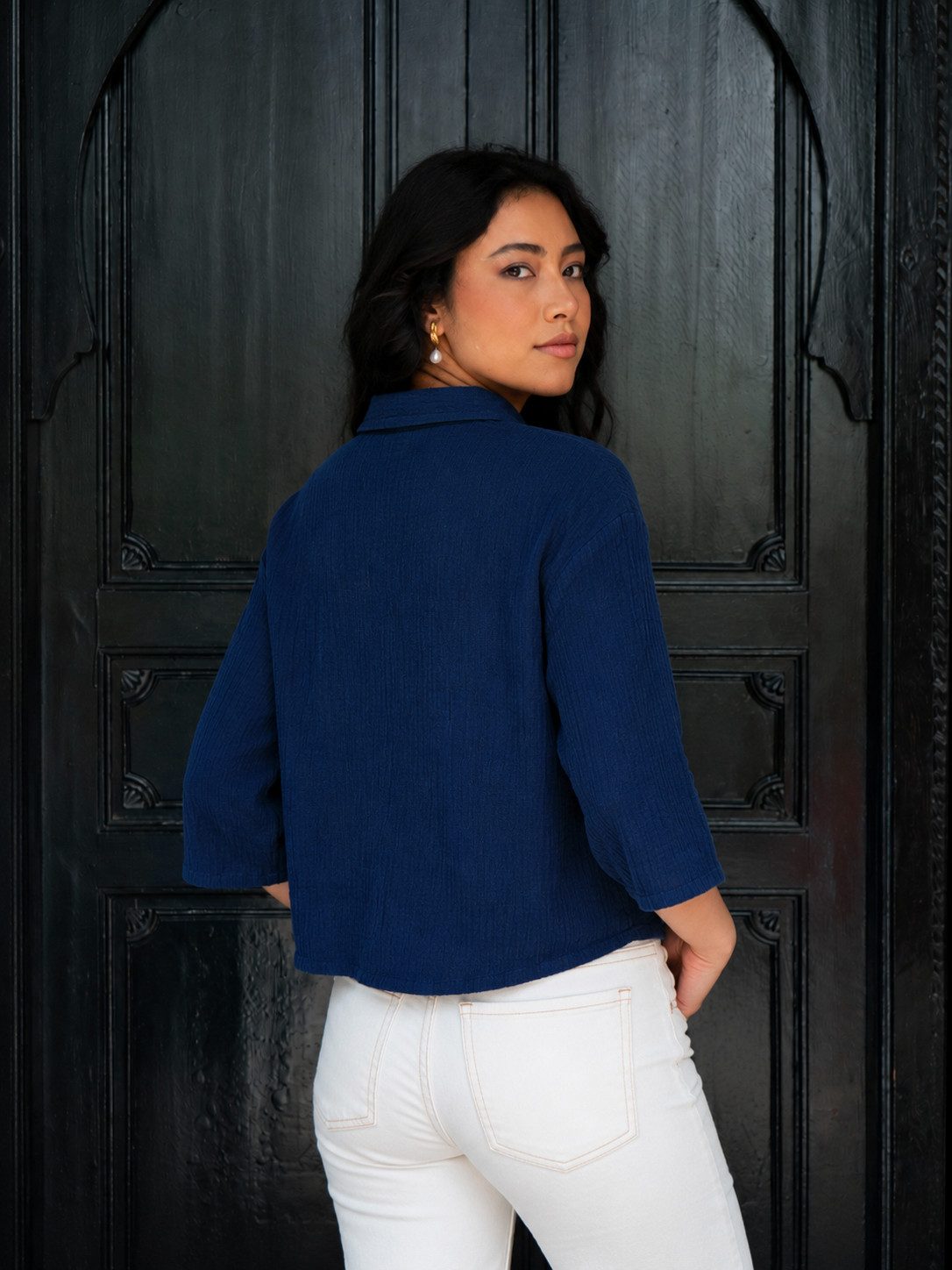 Passioni Hemdbluse aus Musselin Loose Fit Bluse