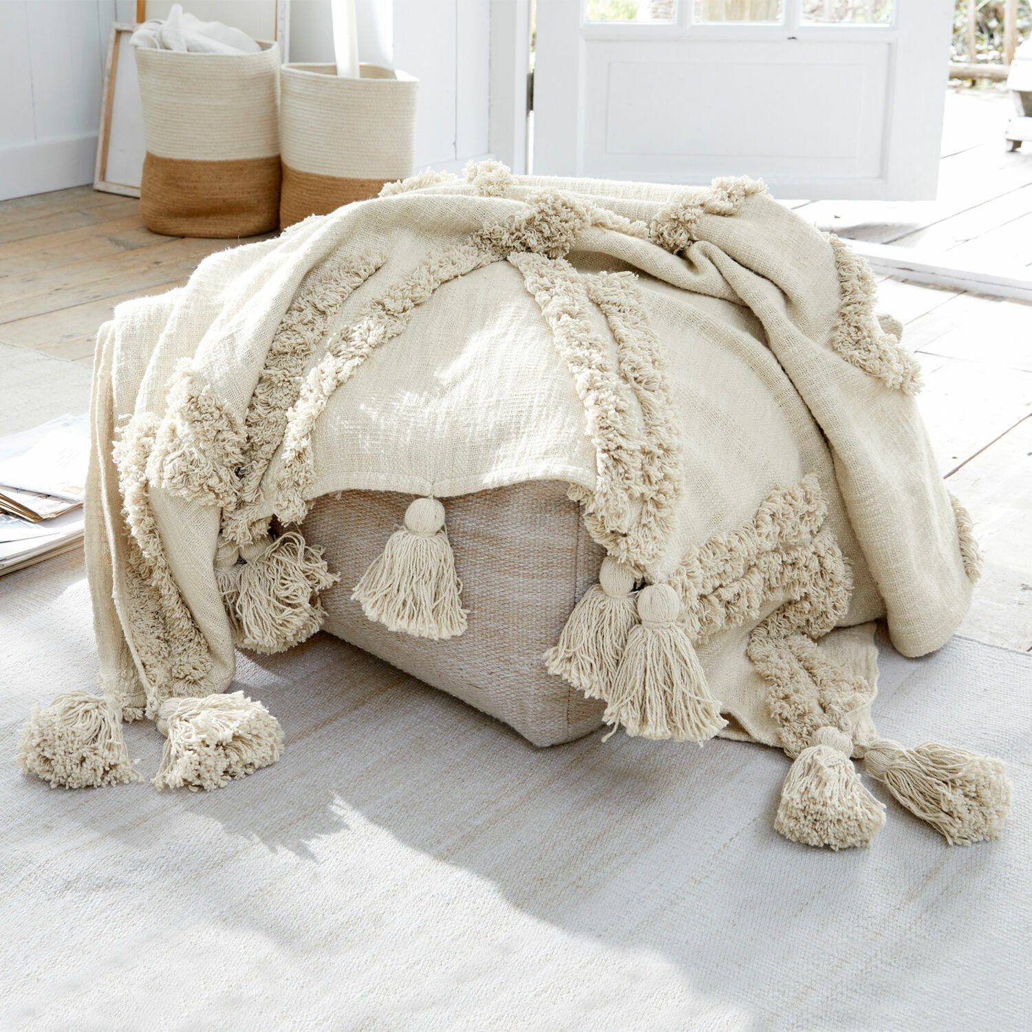 Mirabeau Tagesdecke Plaid Linares creme günstig online kaufen