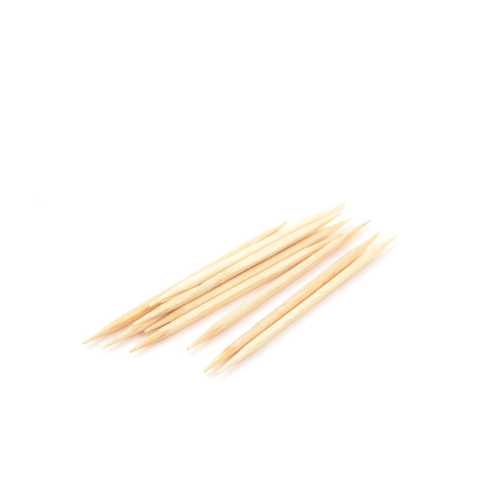 Einweggeschirr-Set 1000 Stück Zahnstocher aus Bambus, gehüllt (2 mm), 65 mm rund, einzeln in Papier gehüllten, 2 Spitzen, poliert