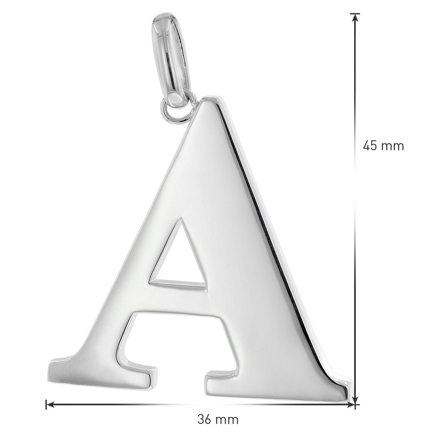 A mit 925 mit Silber trendor Großem Anhänger Buchstaben Kette