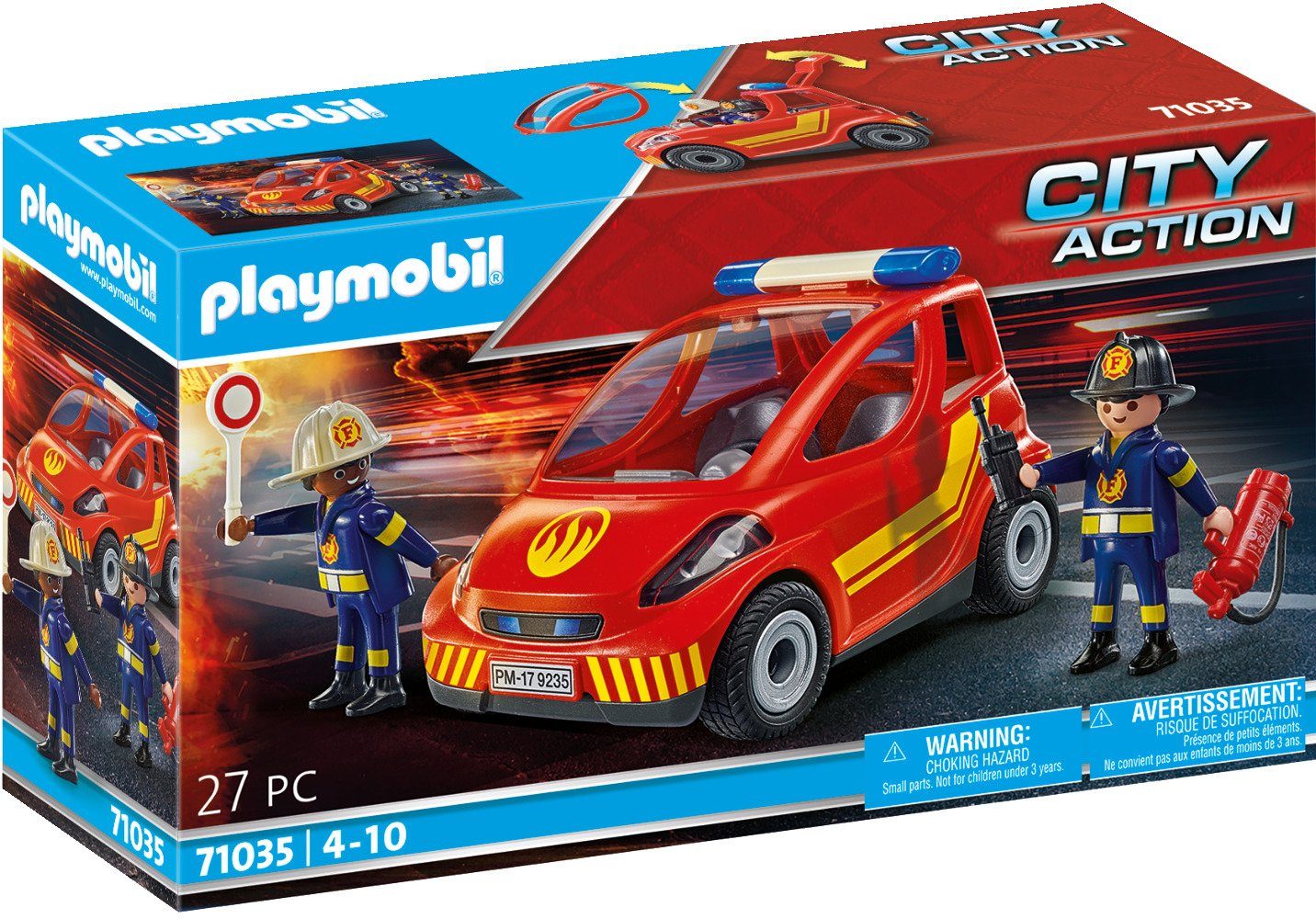 Playmobil® Konstruktions-Spielset Feuerwehr Kleinwagen (71035), City-Action, (27 St), Made in Germany