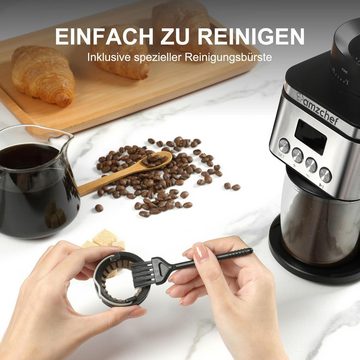 AMZCHEF Kaffeemühle CE-AZ-BG70OT9S-SV, 160,00 W, 300,00 g Bohnenbehälter, 12 Tassen,30Mahlgrad Einstellbar.300g