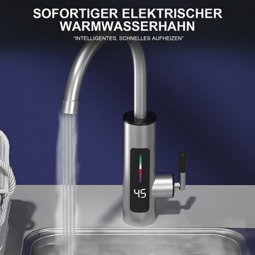 MAGICSHE Durchlauferhitzer LED Elektrische Wasserhahn 360°drehbarer Küchenarmatur, max. 60,00 °C