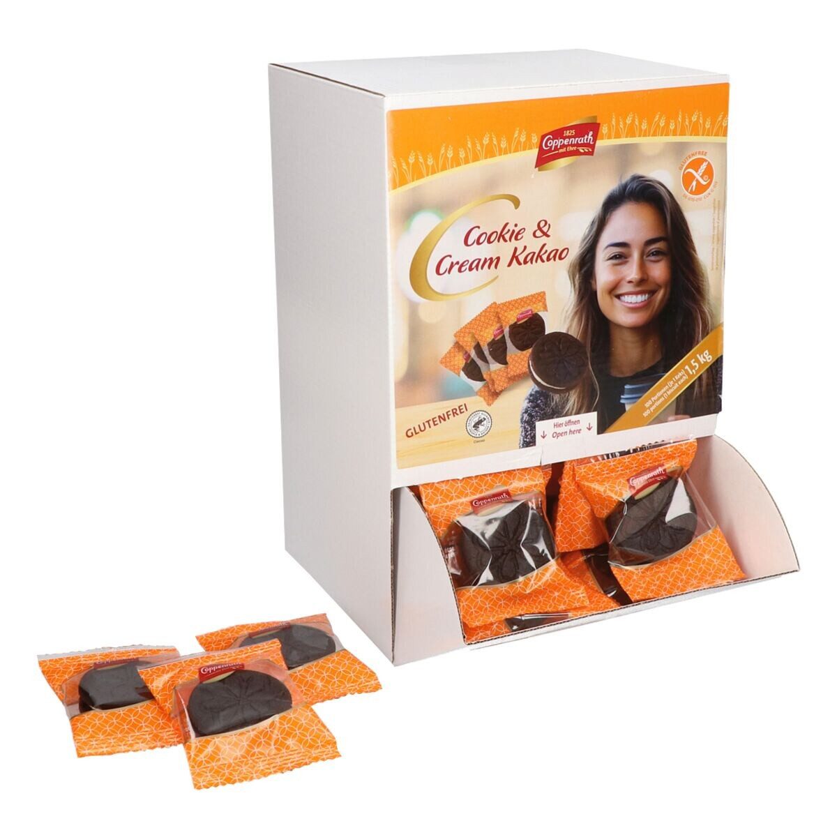 Coppenrath Kekse Cookie & Cream Kakao, glutenfrei, Kakao Doppelkeks 100er Pack