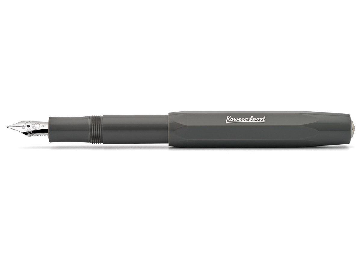 Kaweco Füllfederhalter Kaweco SKYLINE Sport Füllhalter Grau, Fein Stahl blank