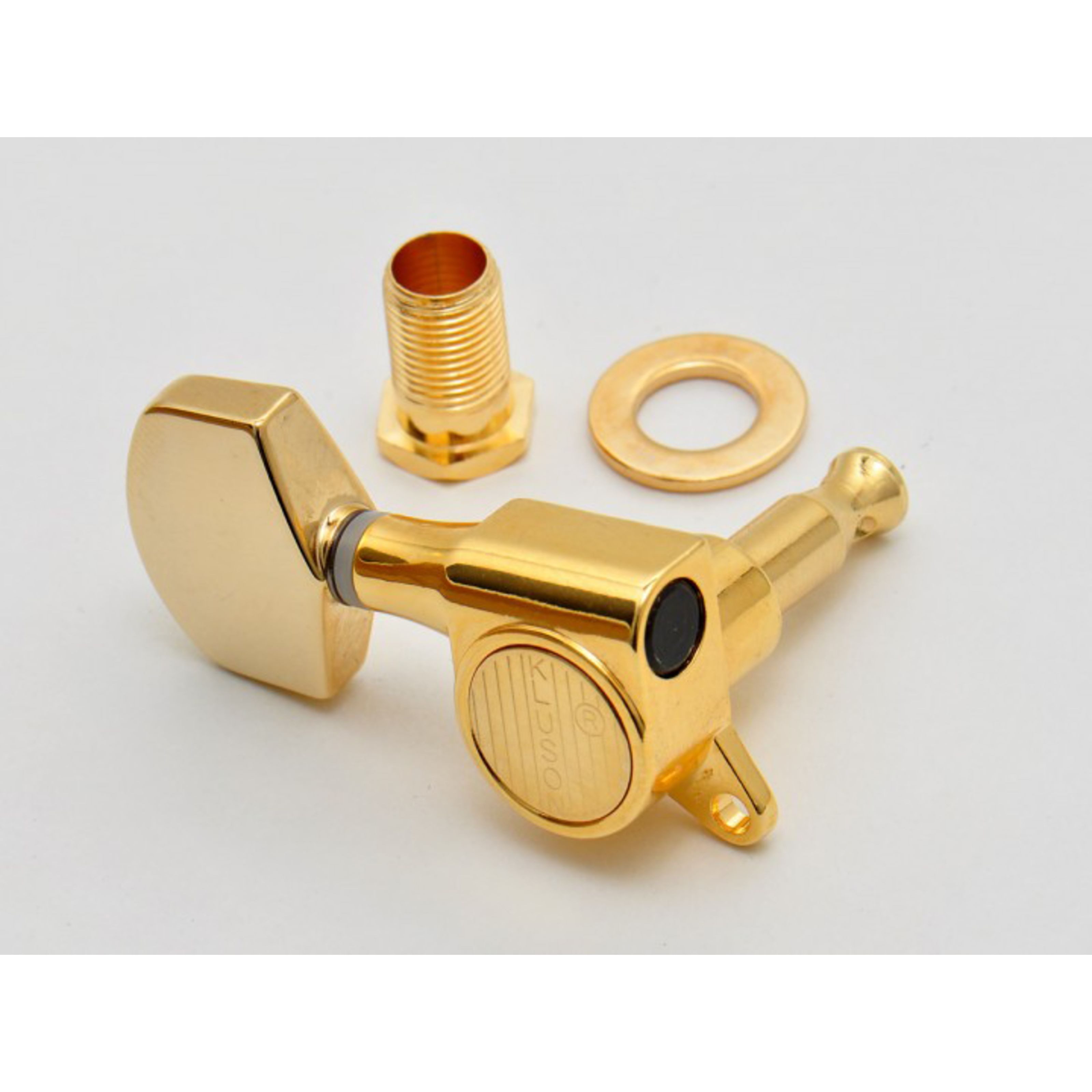Kluson Gitarrenmechanik-Set, (ersatzteile für Gitarren, Mechaniken), MS33G Round Backs German 3+3 Gold - Gitarren Mechanik