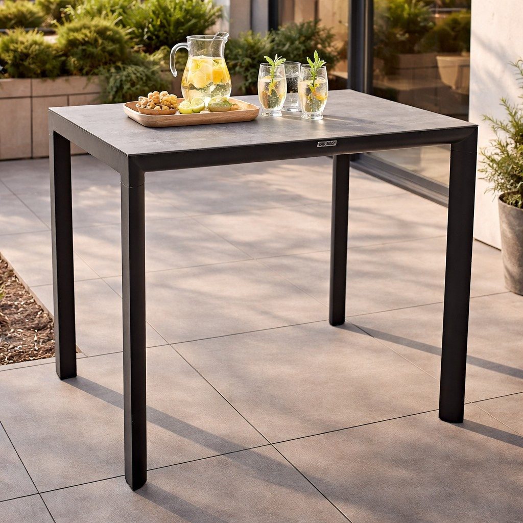 DEGAMO Gartentisch CALAIS, Stellschrauben an allen 4 Tischbeinen, rostfrei