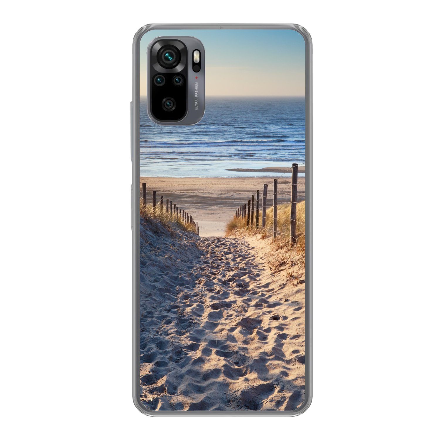 MuchoWow Handyhülle für Xiaomi Redmi Note 10S Strand - Meer - Niederlande - Dünen - Sonne, Phone Case, Silikon, Schutzhülle Dünn