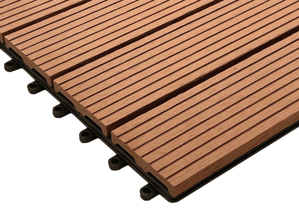 Outgarden Terrassenplatte WPC-Terrassenfliese Basic braun, WPC 30x30, Braun