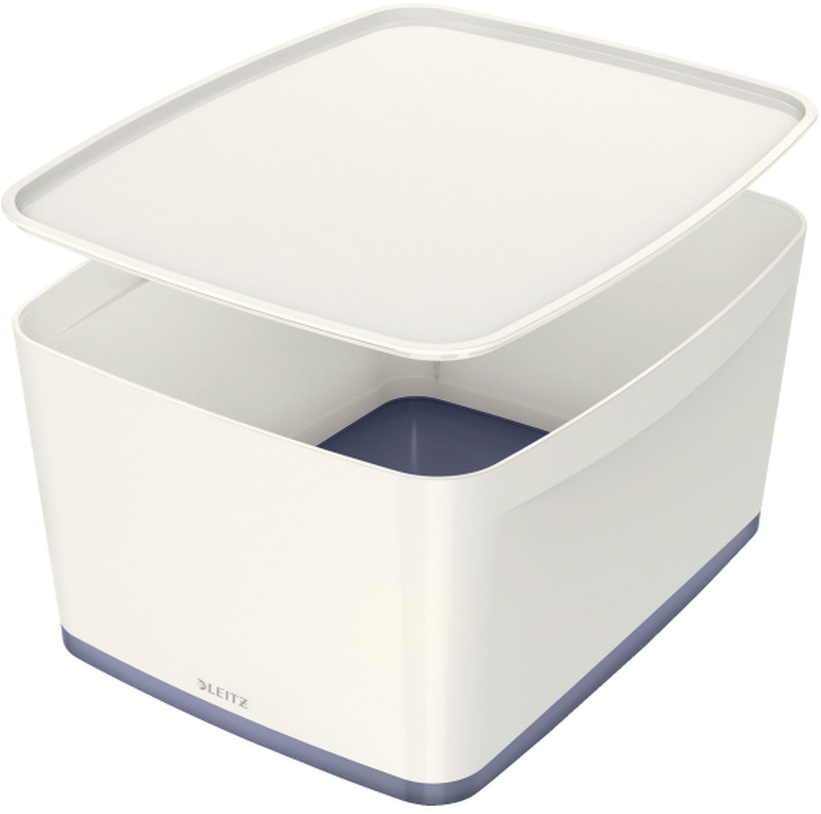 LEITZ Aufbewahrungsbox Aufbewahrungsbox MyBox Groß A4 mit Deckel ABS weiß/grau