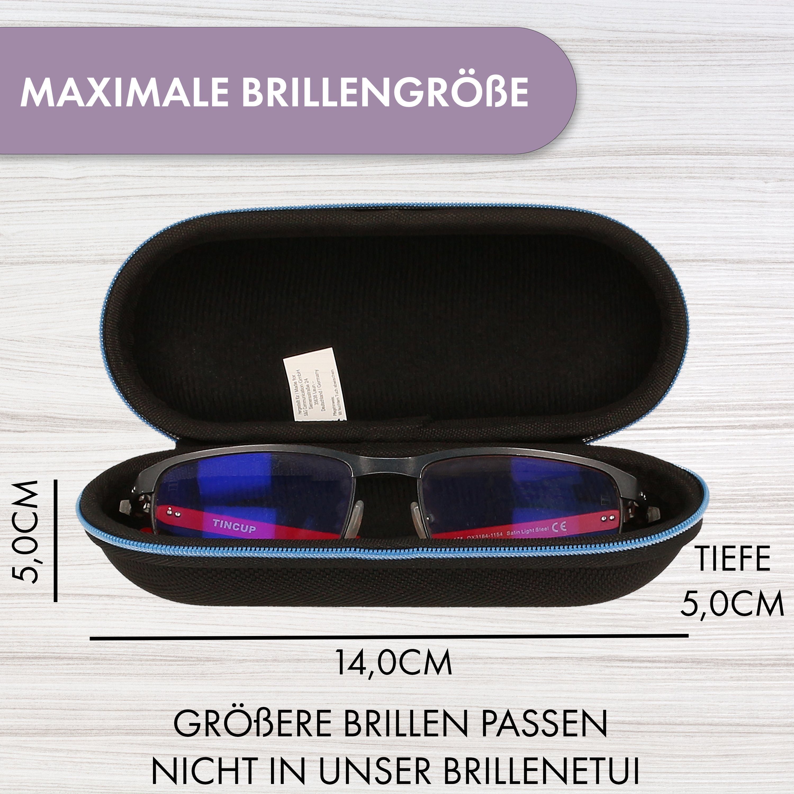 Schmutz leicht reinigen zu Brillen Schock Anti XiRRiX Brillenbox abweisend, Brillenetui schwarz-blau Hardcase,