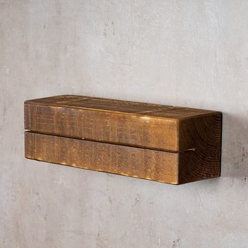 Levandeo® Wandregal, levandeo Schlüsselbrett Holz Massiv 35x10cm Nussbaum lackiert