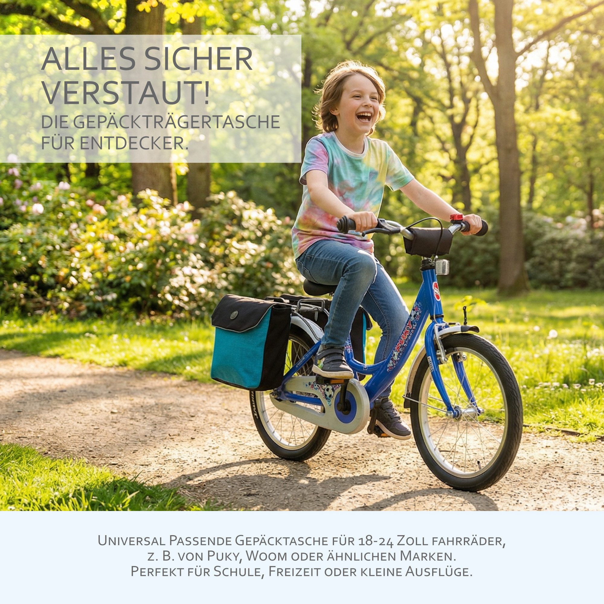 BambiniWelt by Rafael K. Fahrrad-Gepäckträger Gepäckträgertasche Fahrradtasche für Kinder z.B. für Puky Räder (M2)