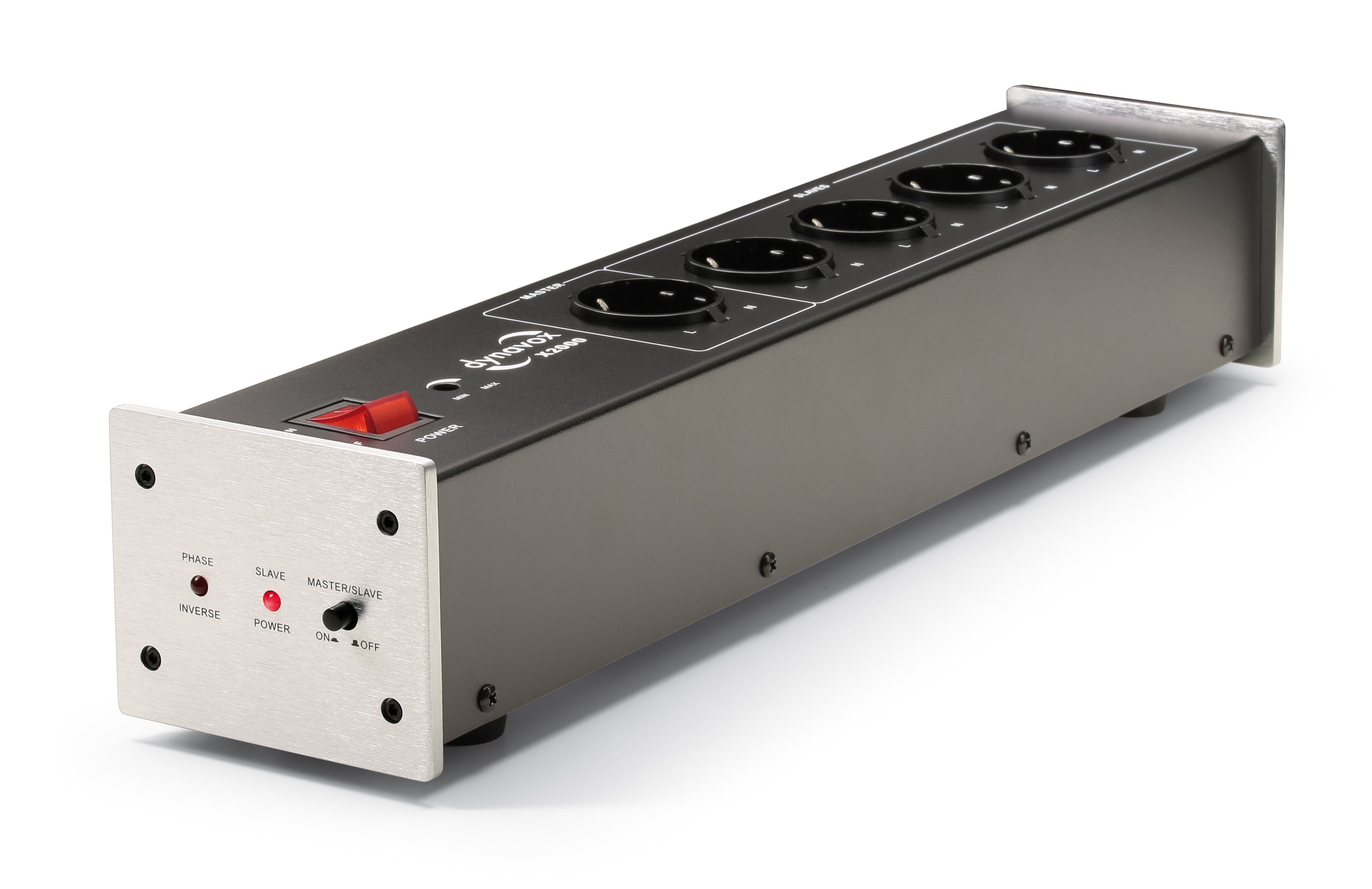 Dynavox X2000 Mehrfachsteckdose 5-fach (Lastschutz-Sicherung, Kabellänge 1.5 m), Hifi-Netzfilter, Master-Slave-Funktion, Phasen-LED