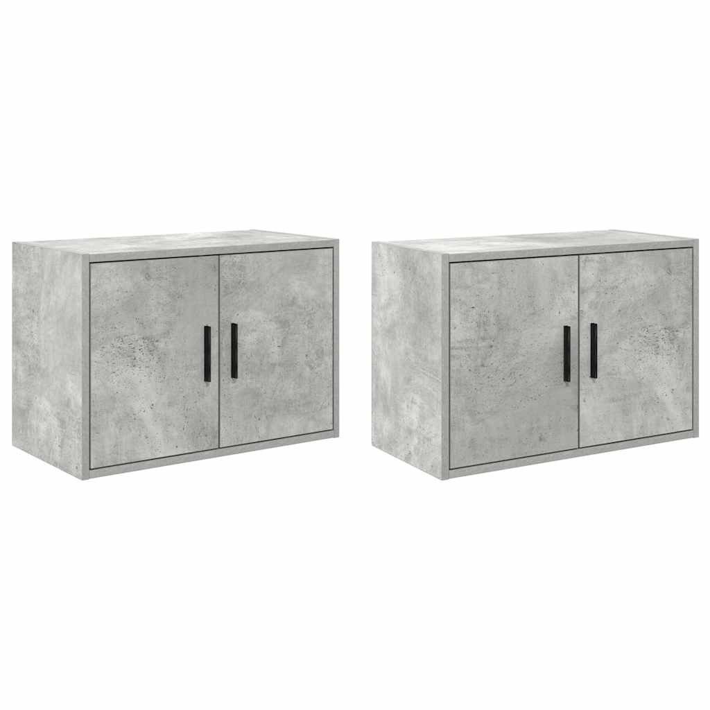 vidaXL Aktenschrank 60 x 30 x 41 cm Garagen-Wandschränke 2 Stk Betongrau Spanplatte