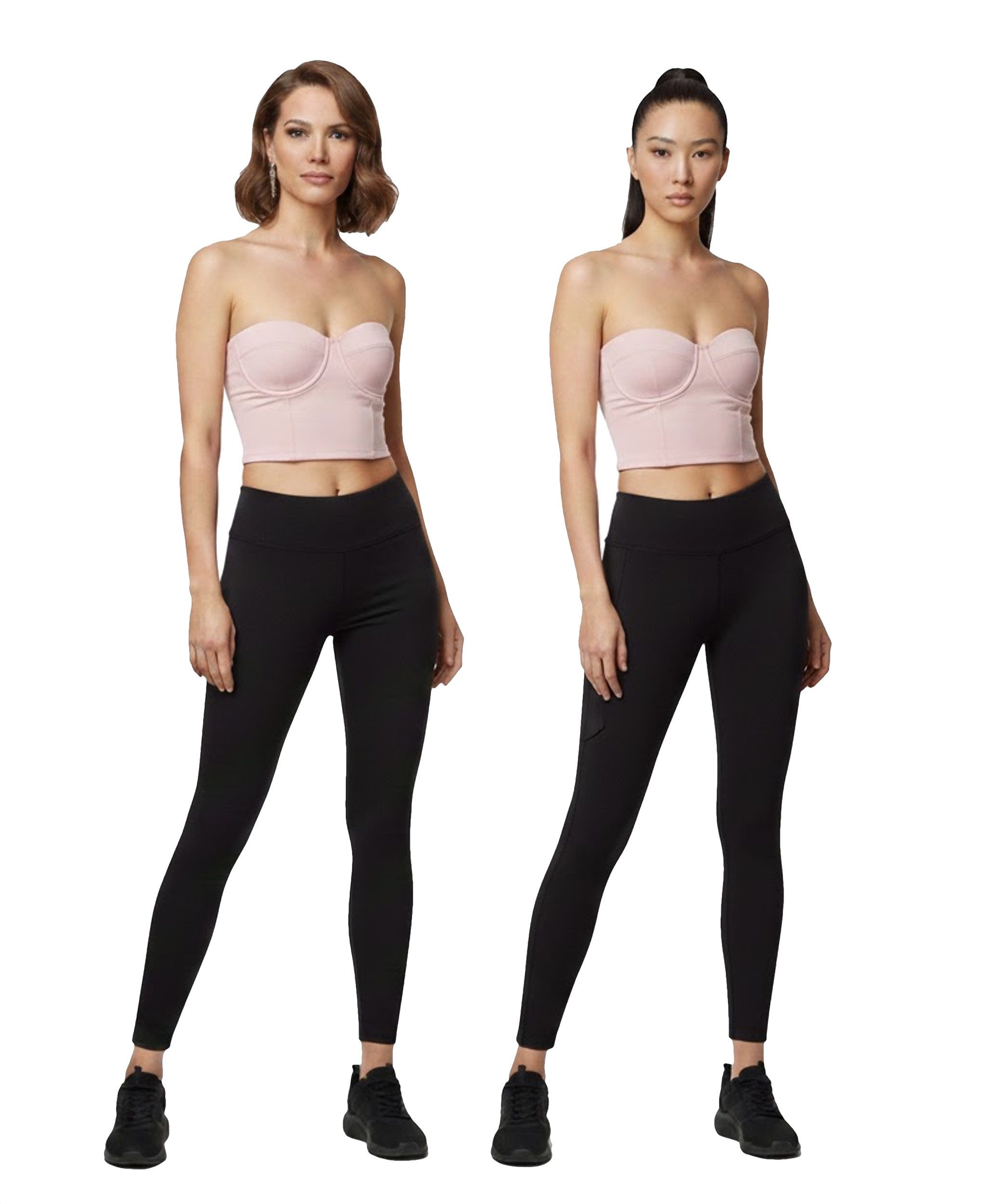 Cocain underwear Leggings 2 blickdichte Baumwoll Legging lang für Freizeit Sport Gr. S - 3XL (2er-Pack) perfekte Passform