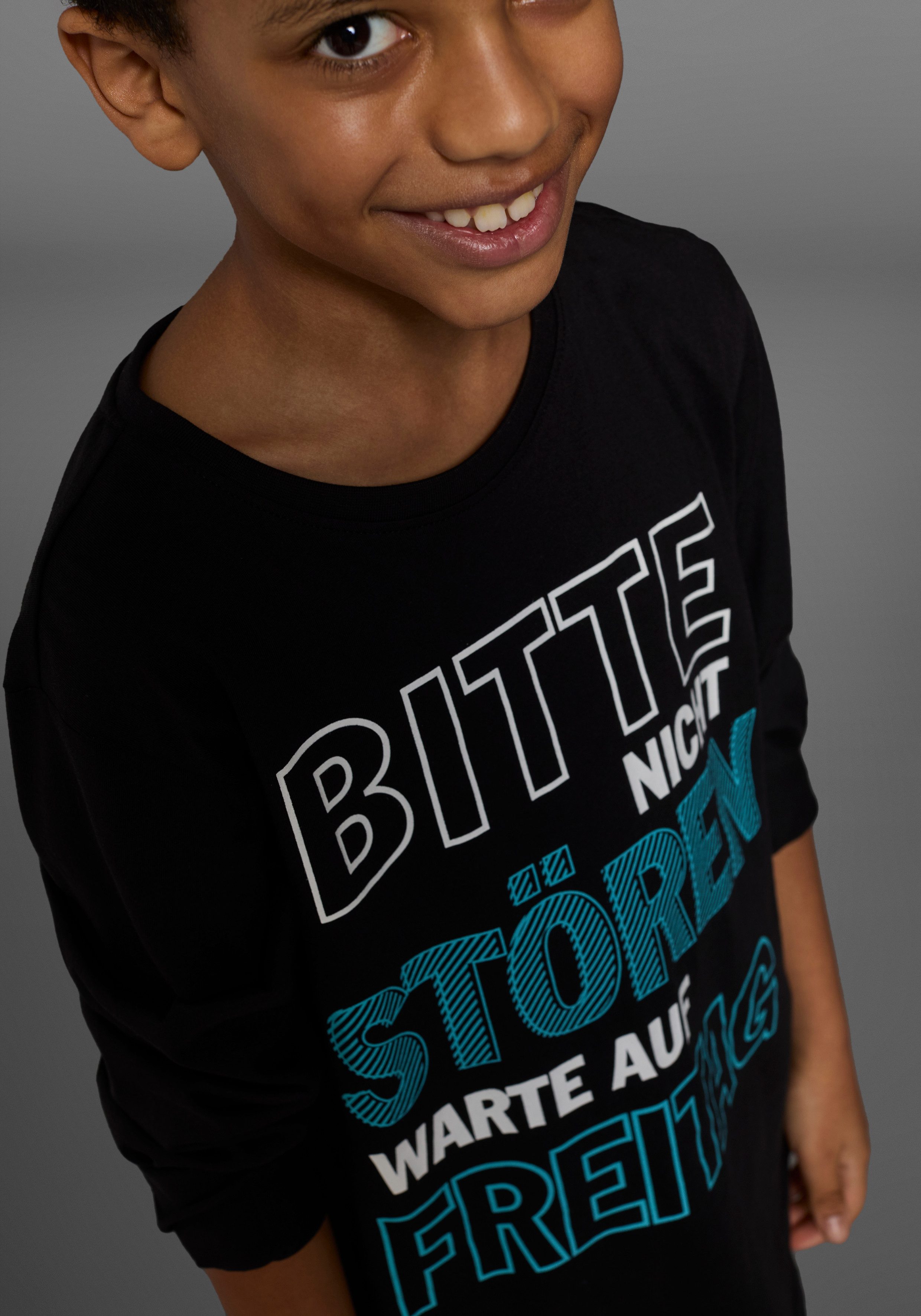 KIDSWORLD Langarmshirt Bitte nicht stören... Langarm, Basic-Passform, bedruckt, Rundhalsausschnitt