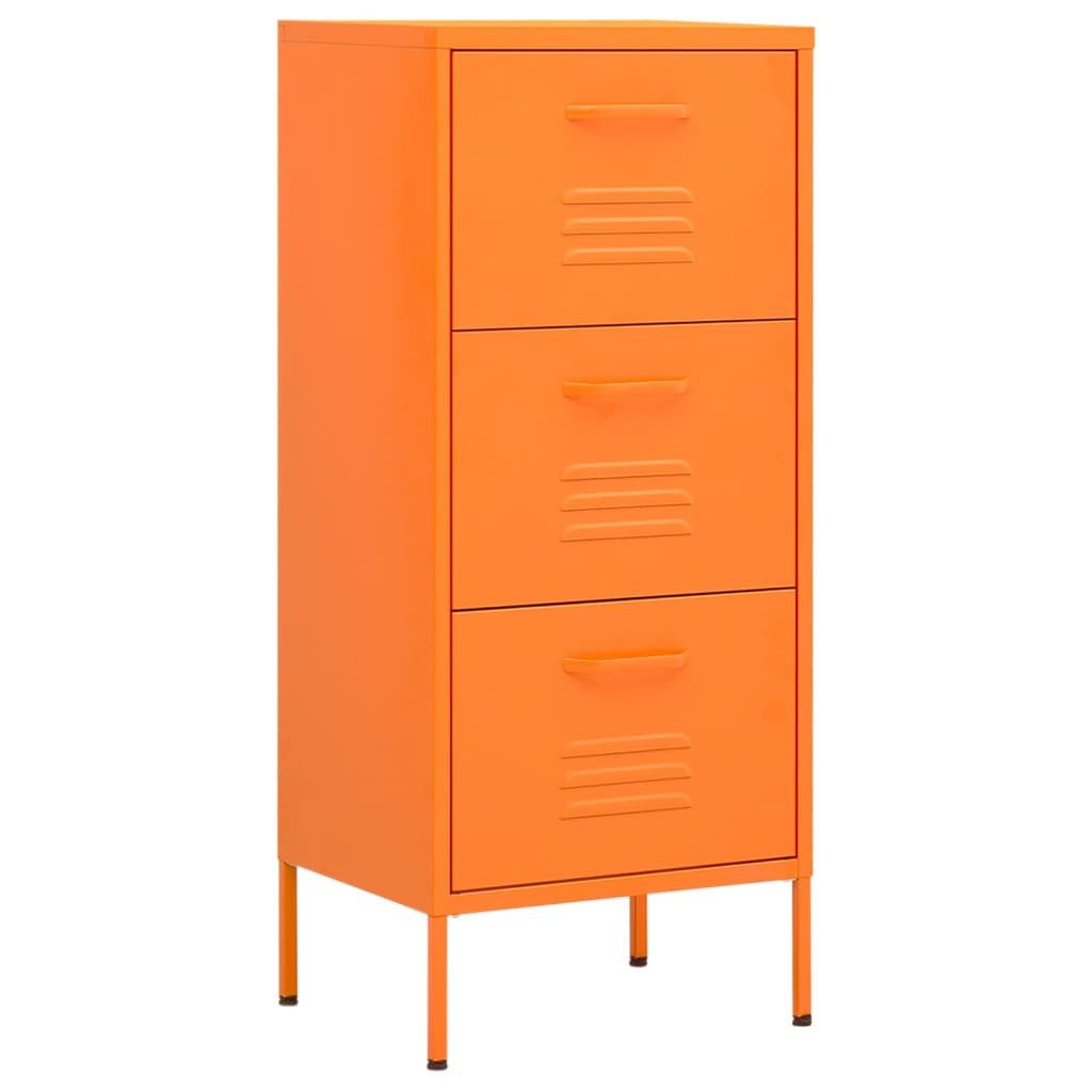 furnicato Sideboard Lagerschrank aus Stahl 42,5 x 35 x 101,5 cm in Orange (1 St)