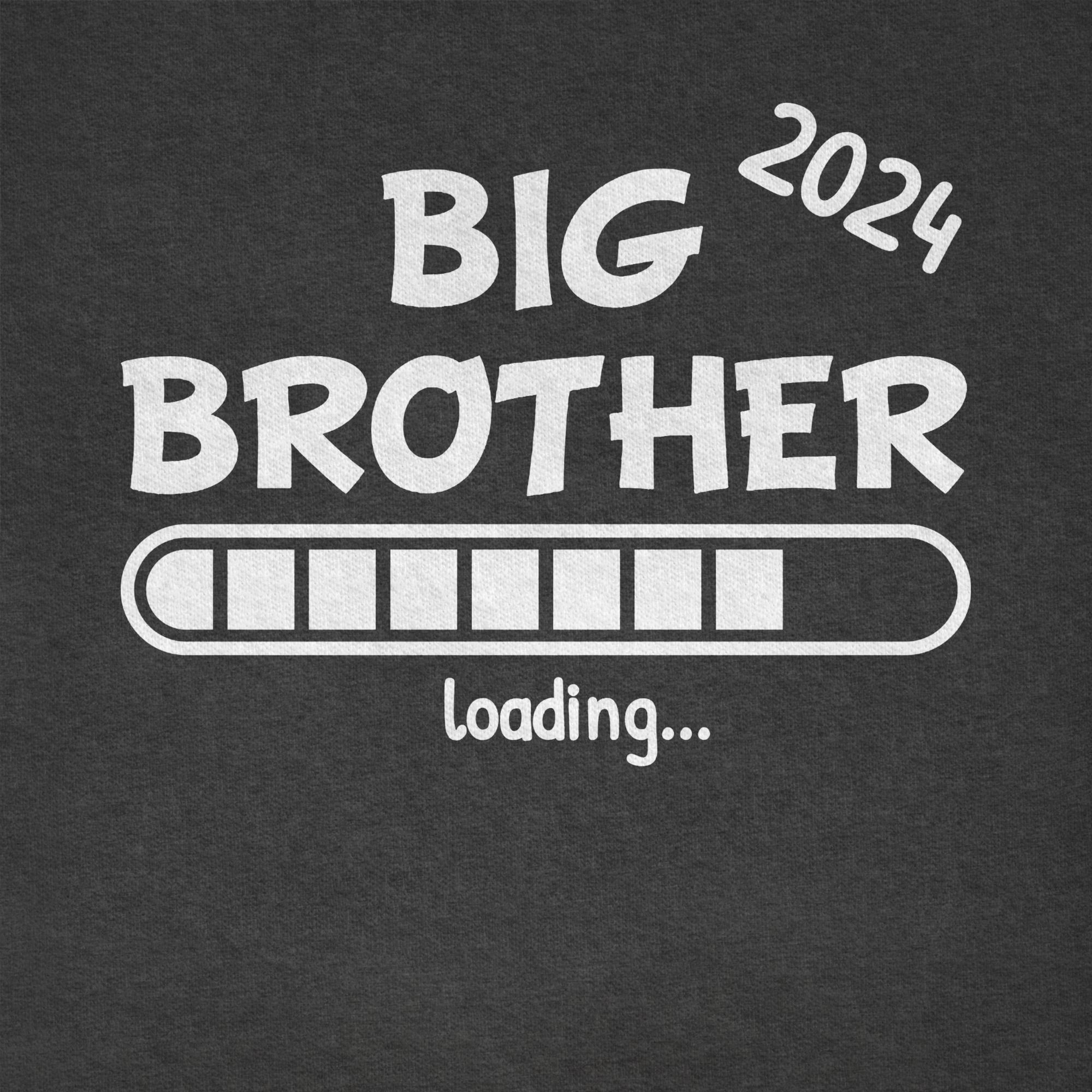 und Anthrazit T-Shirt 2024 Bruder loading Brother 2 Schwester Big Meliert Geschwister Shirtracer