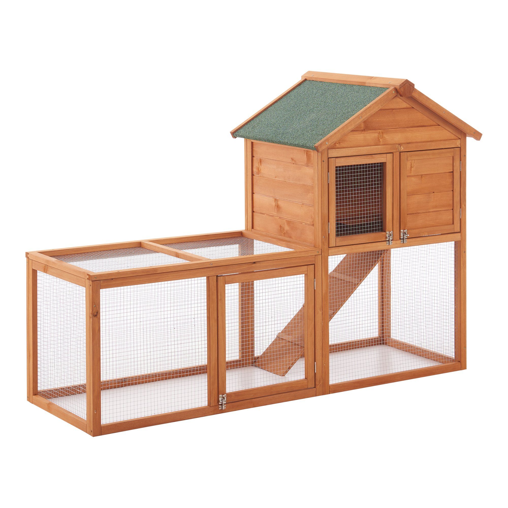 en.casa Kleintierkäfig, »Kelkheim« Kaninchenstall für Außen 110x160x61cm Tannenholz