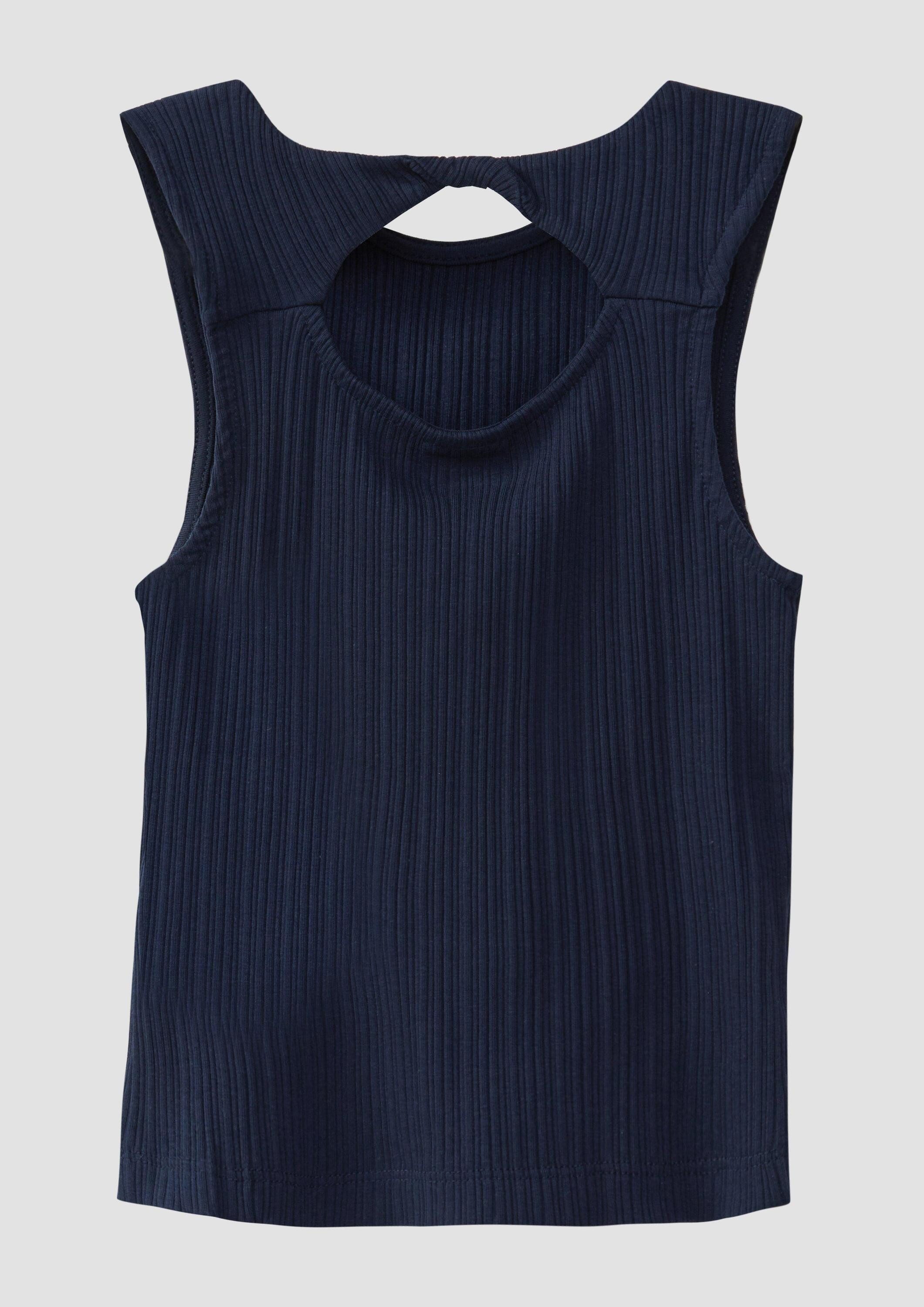 s.Oliver Muskelshirt T-Shirt Elastisches Top aus Rippware mit Cut Out