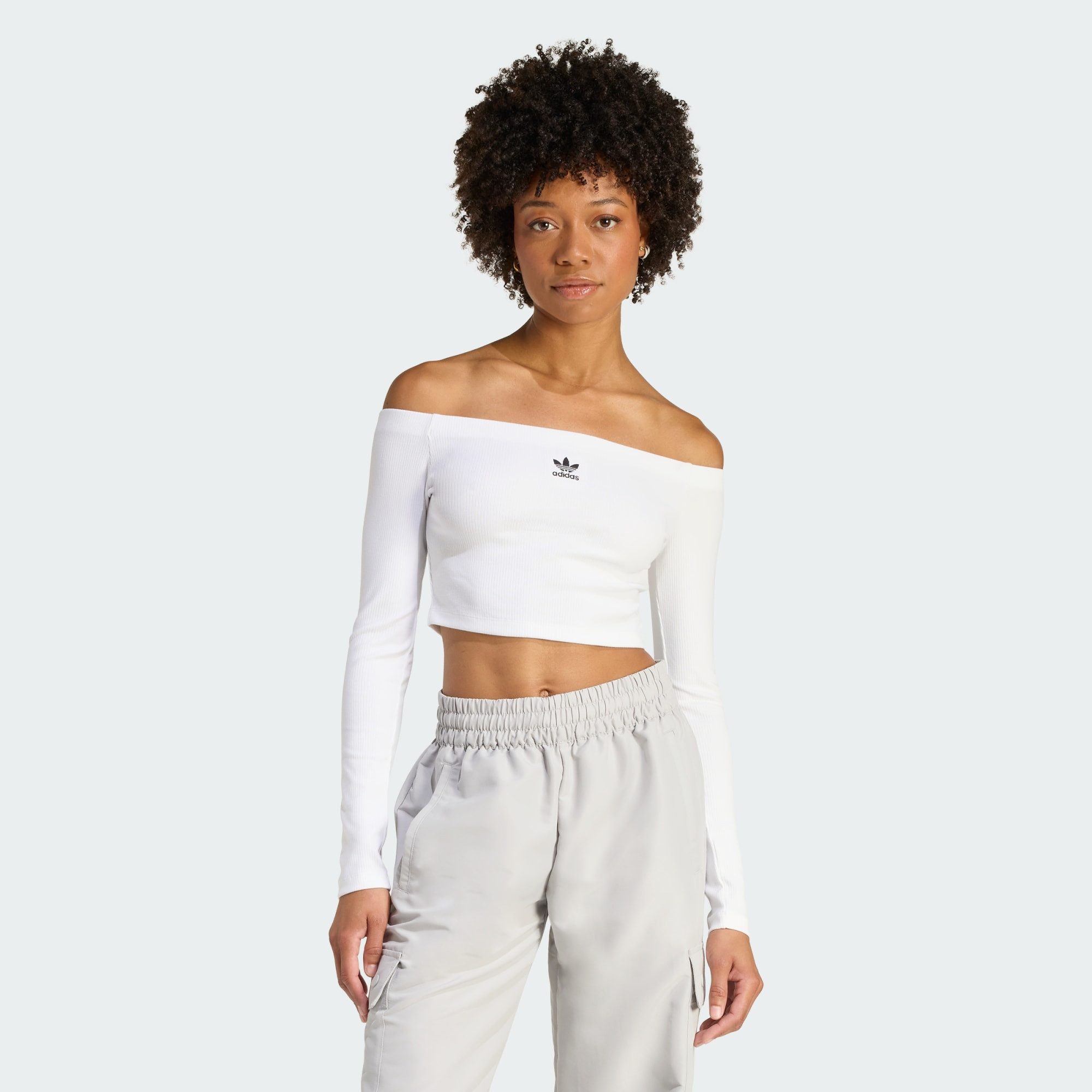adidas Originals Longsleeve ESSENTIALS RIB OFF SHOULDER LONGSLEEVE günstig online kaufen