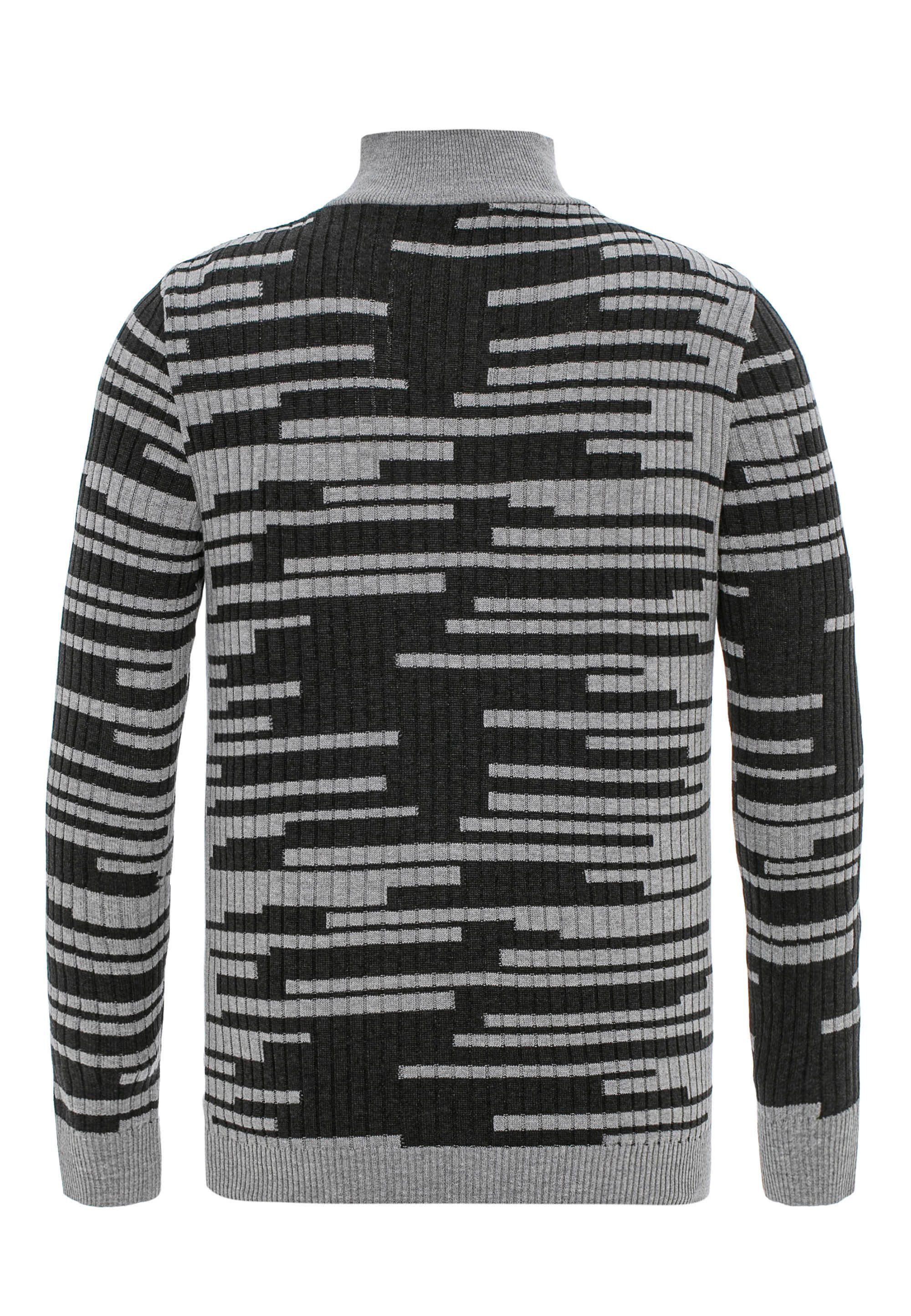 & Cipo Baxx mit grau Strickpullover Allover-Muster tollem