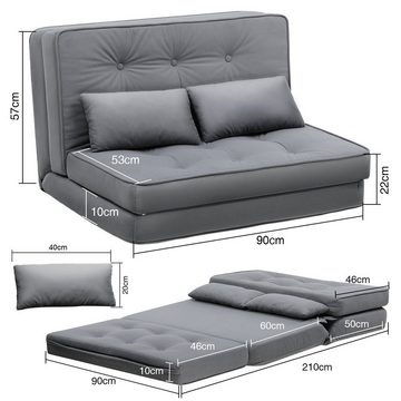 COMHOMA Relaxsessel Bodensofa Klappbar Bodensessel mit Schlaffunktion, Lazy Sofa, gepolsert mit 5-stufig Verstellbarer Rückenlehne