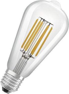 Philips LED-Leuchtmittel LEDVANCE LED Filament Edison mit E27 Sockel, Warmweiß 60W, E27, Warmweiß, Energieeffizienz und stromsparend