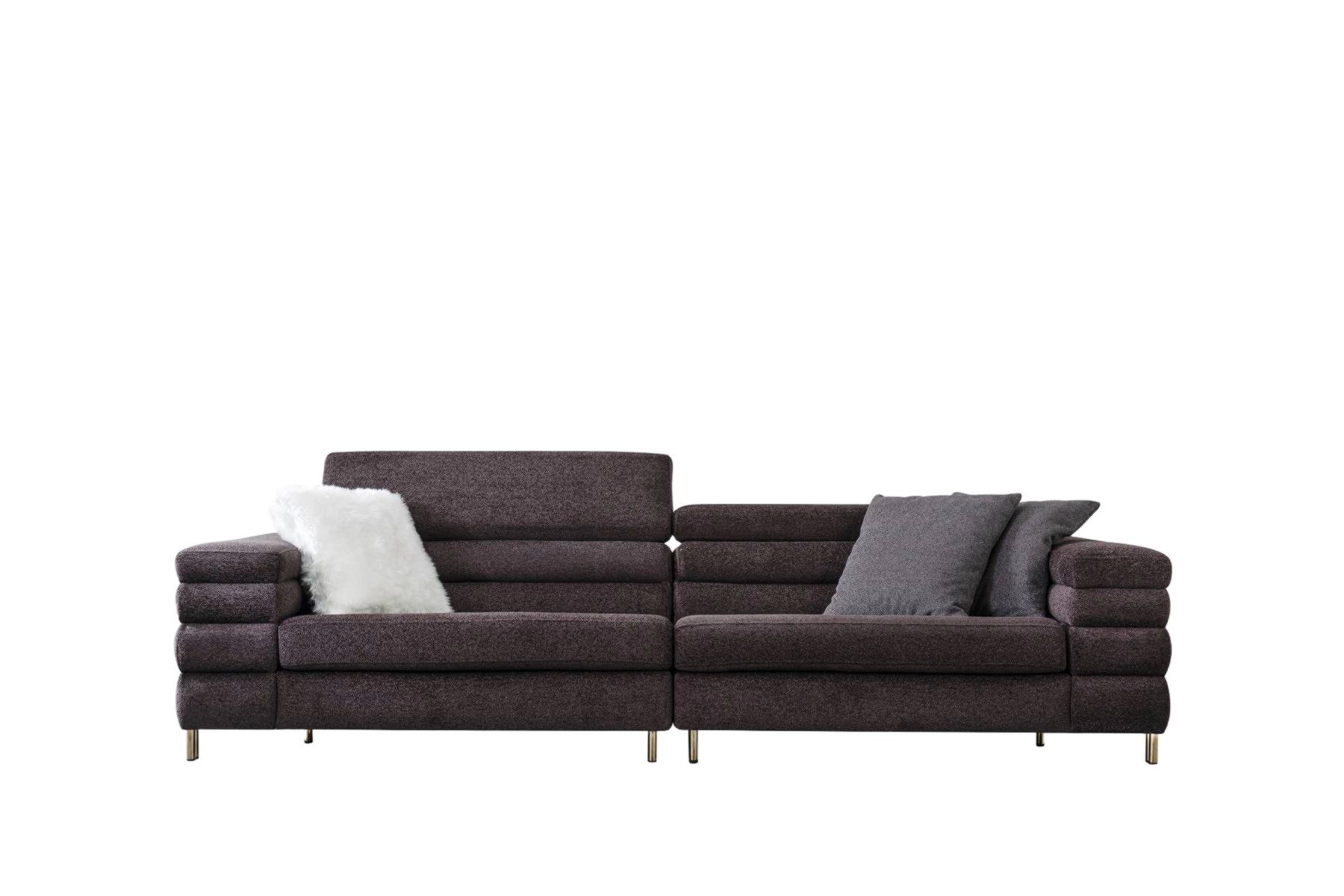 4-Sitzer Designer 4-Sitzer Couch in Braun für das Wohnzimmer