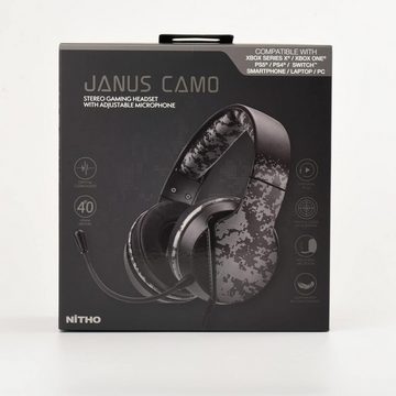 NITHO janus Gaming Over-Ear Kopfhörer mit Kabel Gaming-Headset (Headset für Over Ear Kopfhörer, mit Bügelmikrofon, 40-mm-Treiber, 3.5-mm-Audioanschluss)