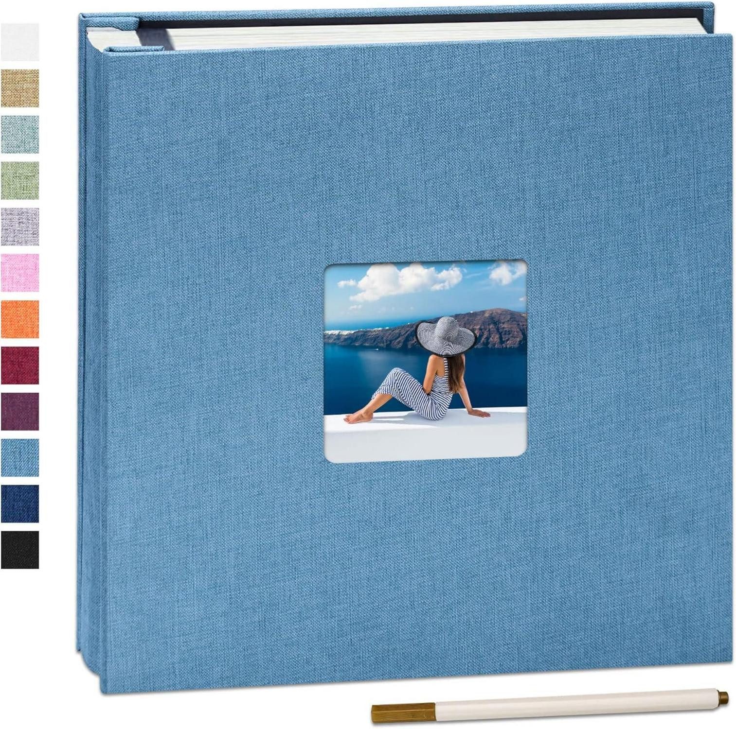 Fotoalbum Selbstklebendes Fotoalbum 10x15 cm mit Leineneinband und 40 weißen