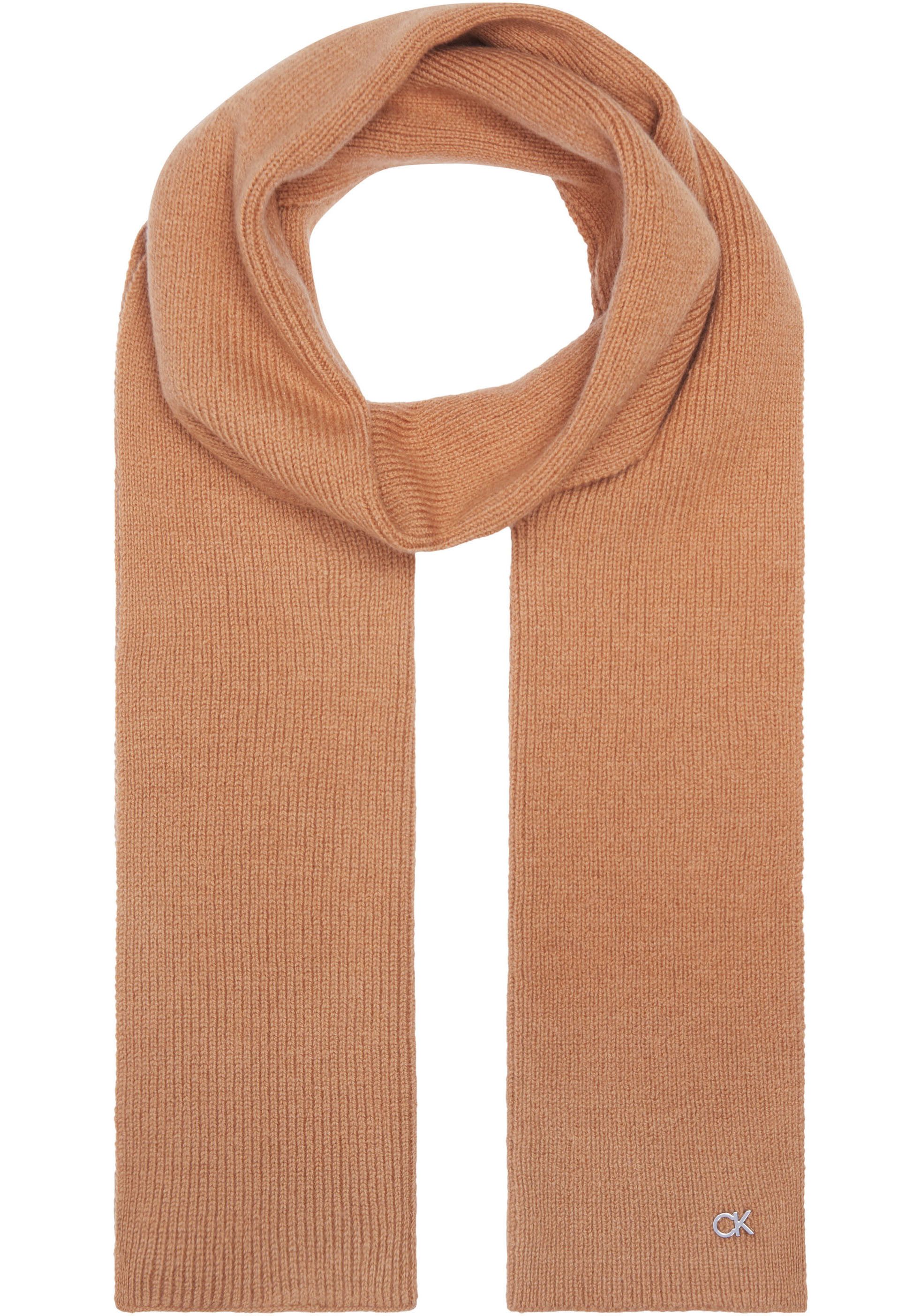 Calvin Klein Schal CK METAL CHUNKY RIB HW SCARF, mit Logozeichen