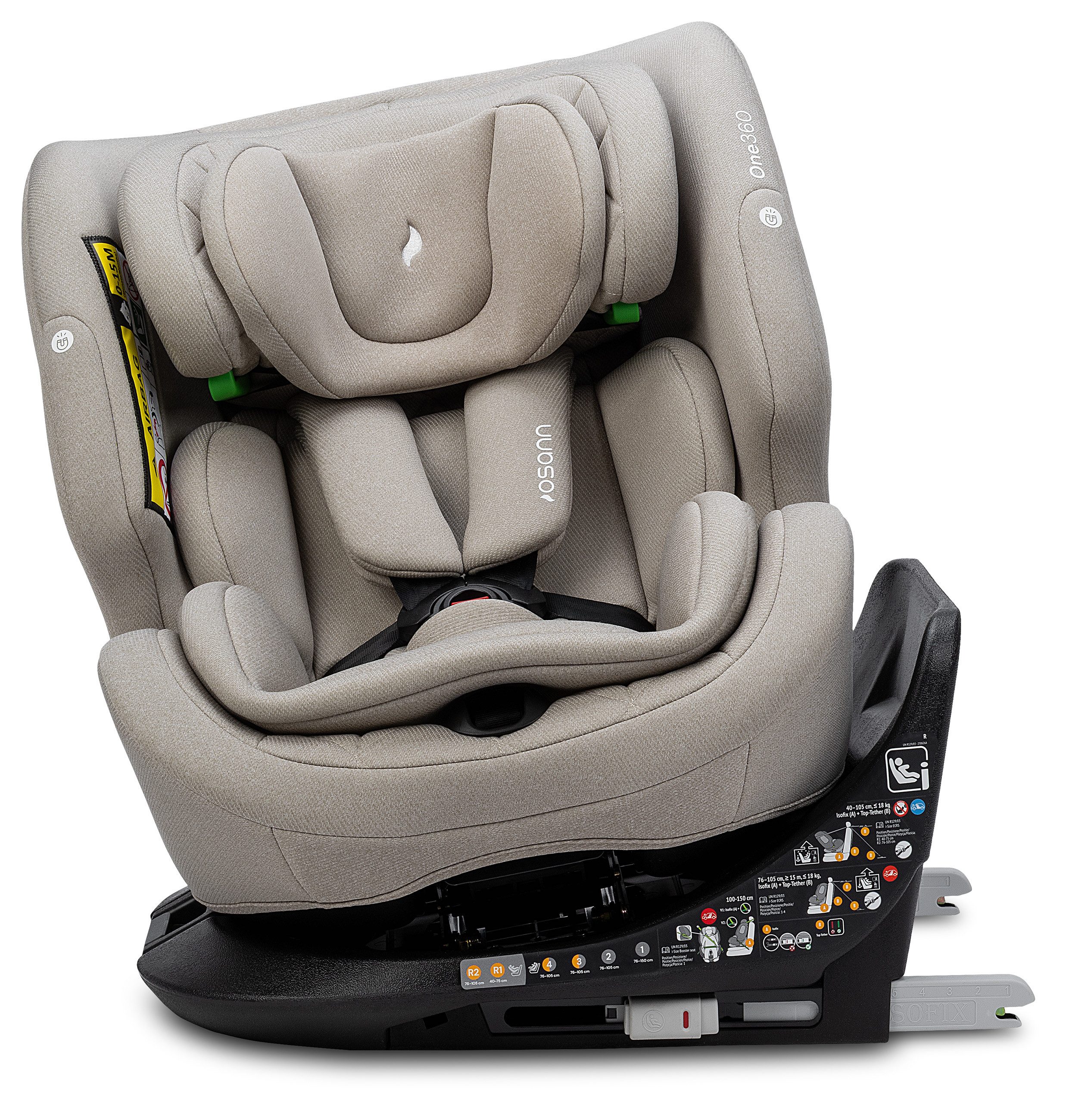 Osann Autokindersitz One360 i-Size, ab: Geburt, bis: 12 Jahre, ab: 40 cm, bis: 150 cm, 360° drehbarer Reboarder Kindersitz Isofix,40-150 cm, Baby Autositz
