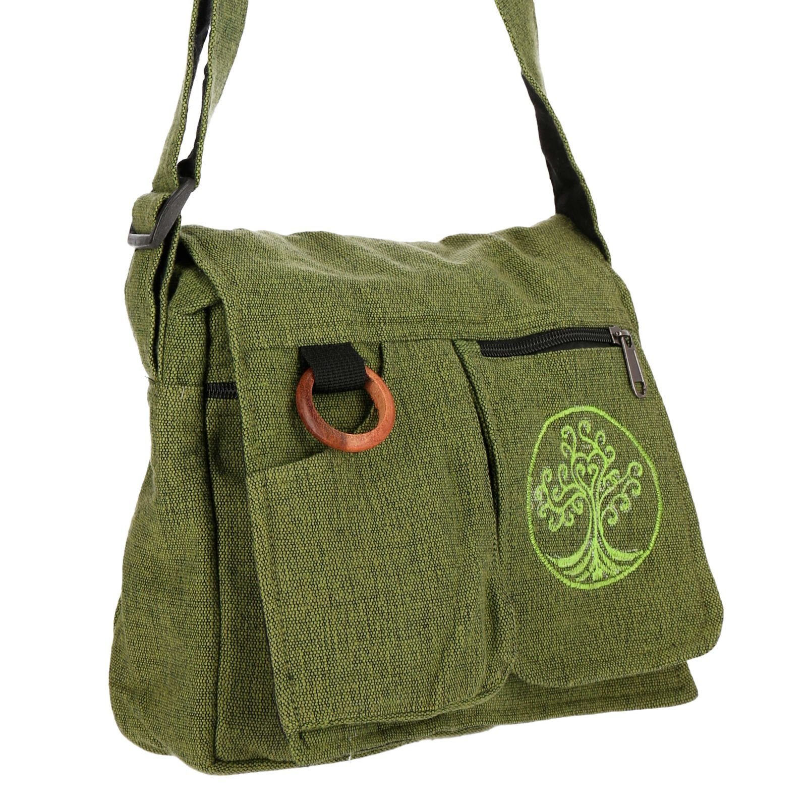 der UND Grün Damen Baum Schultertasche +Schulterriemen Handtasche Lebensbaum Liebe KUNST Hippie MAGIE