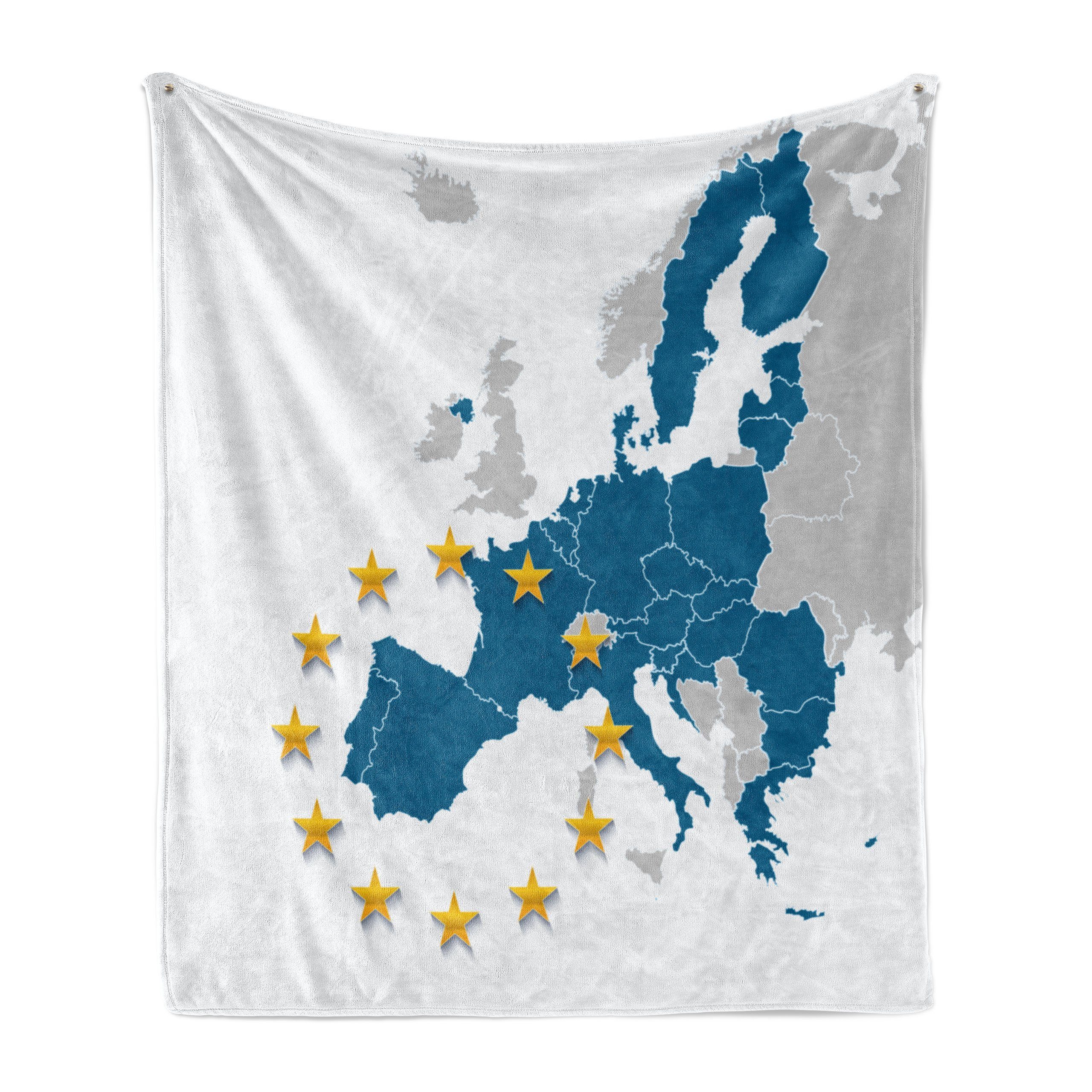 Europäische für den Wohndecke Gemütlicher Außenbereich, Europa Karte Staaten Plüsch den Abakuhaus, und mit Innen-