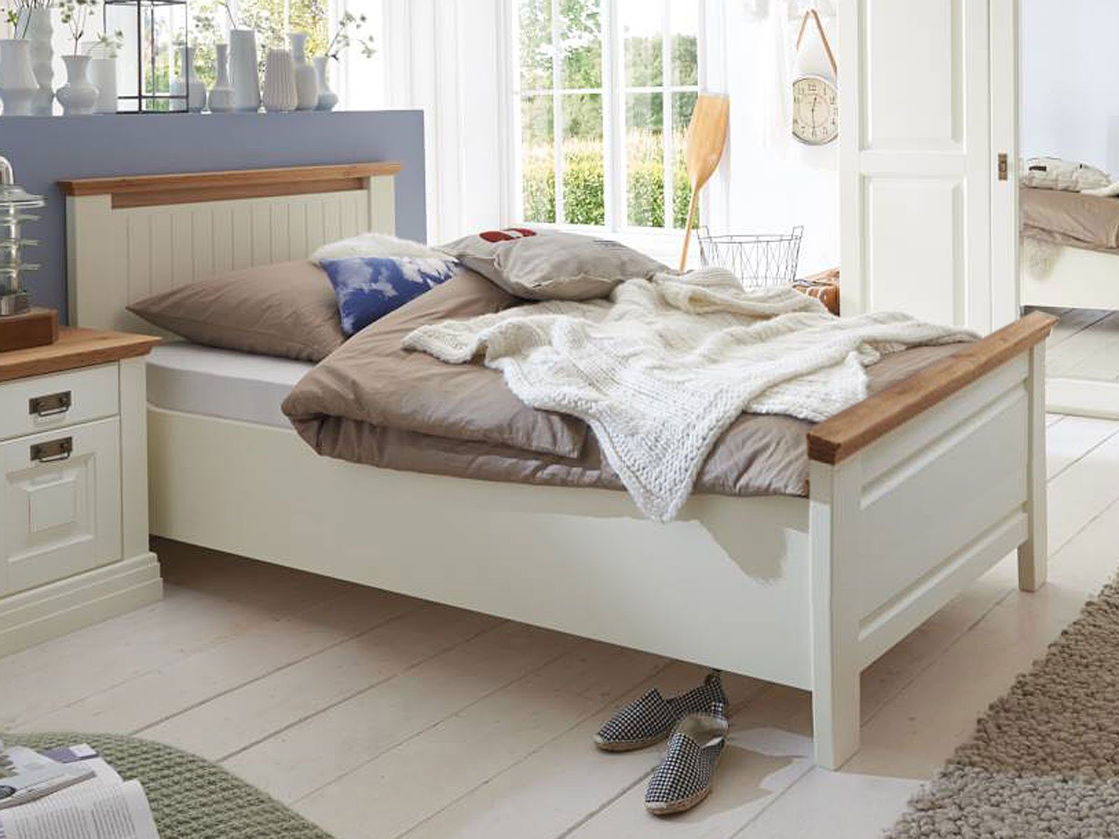 Casamia Massivholzbett Bett Doppelbett Dreams 100/140/160/180/200x200cm, Absetzung Wildeiche