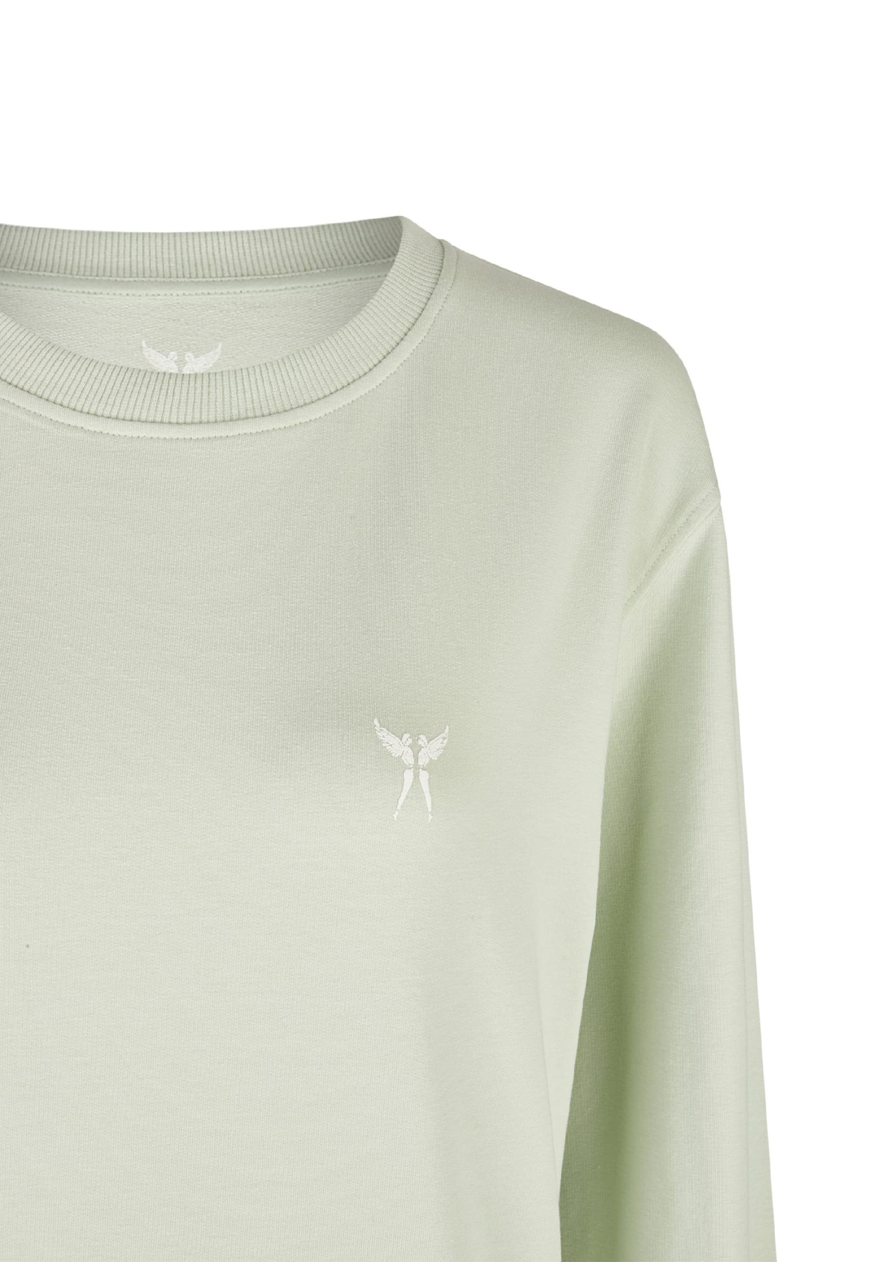 mit Pastell Label-Applikationen ANGELS Sweatshirt Sweater unifarbenem in