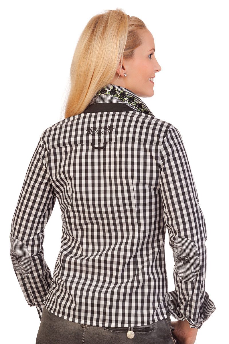 Krüger Madl Trachtenbluse Trachtenbluse - SPORTY - schwarz