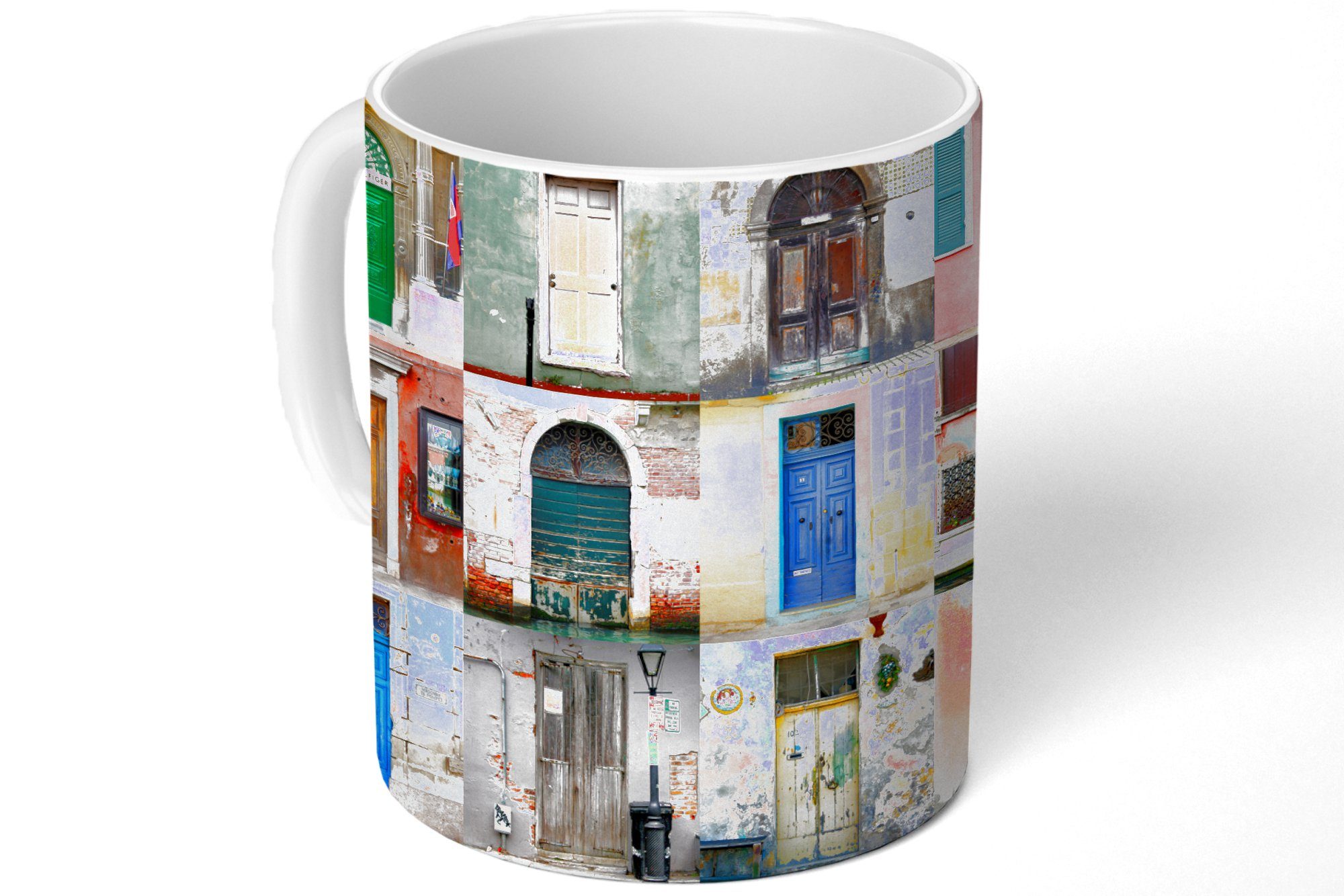 Türen - Regenbogen Architektur Geschenk MuchoWow Tasse Kaffeetassen, - - Teetasse, Collage, Becher, Keramik, Teetasse,