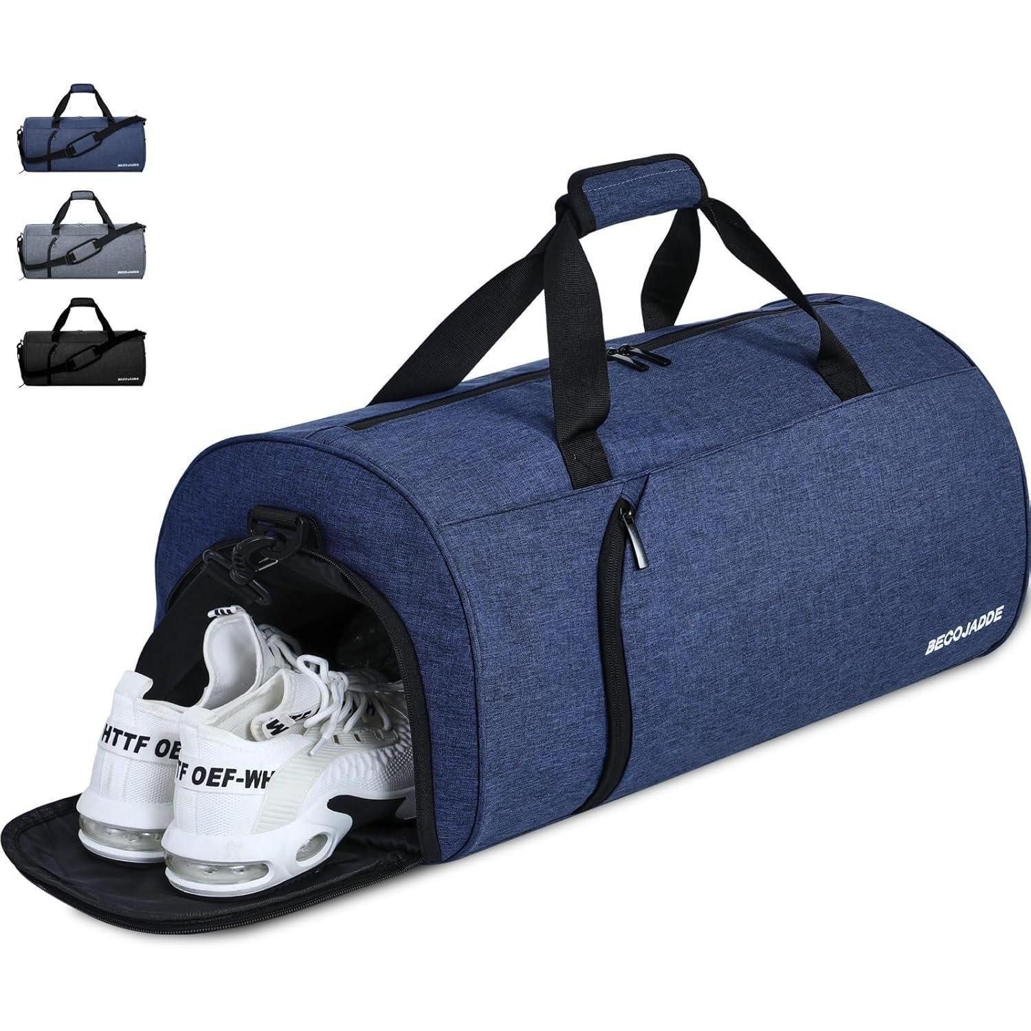 LuxusKollektion Sporttasche Sporttasche Duffel Handgepäcktasche Schuhfach Nassfach 45L Navy Blau