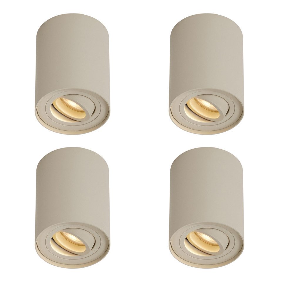 Qazqa LED Aufbaustrahler 108444, ohne Leuchtmittel, Extra-Warmweiß, QAZQA Aufbau­spot, gu10, Beige, Aluminium, Modern