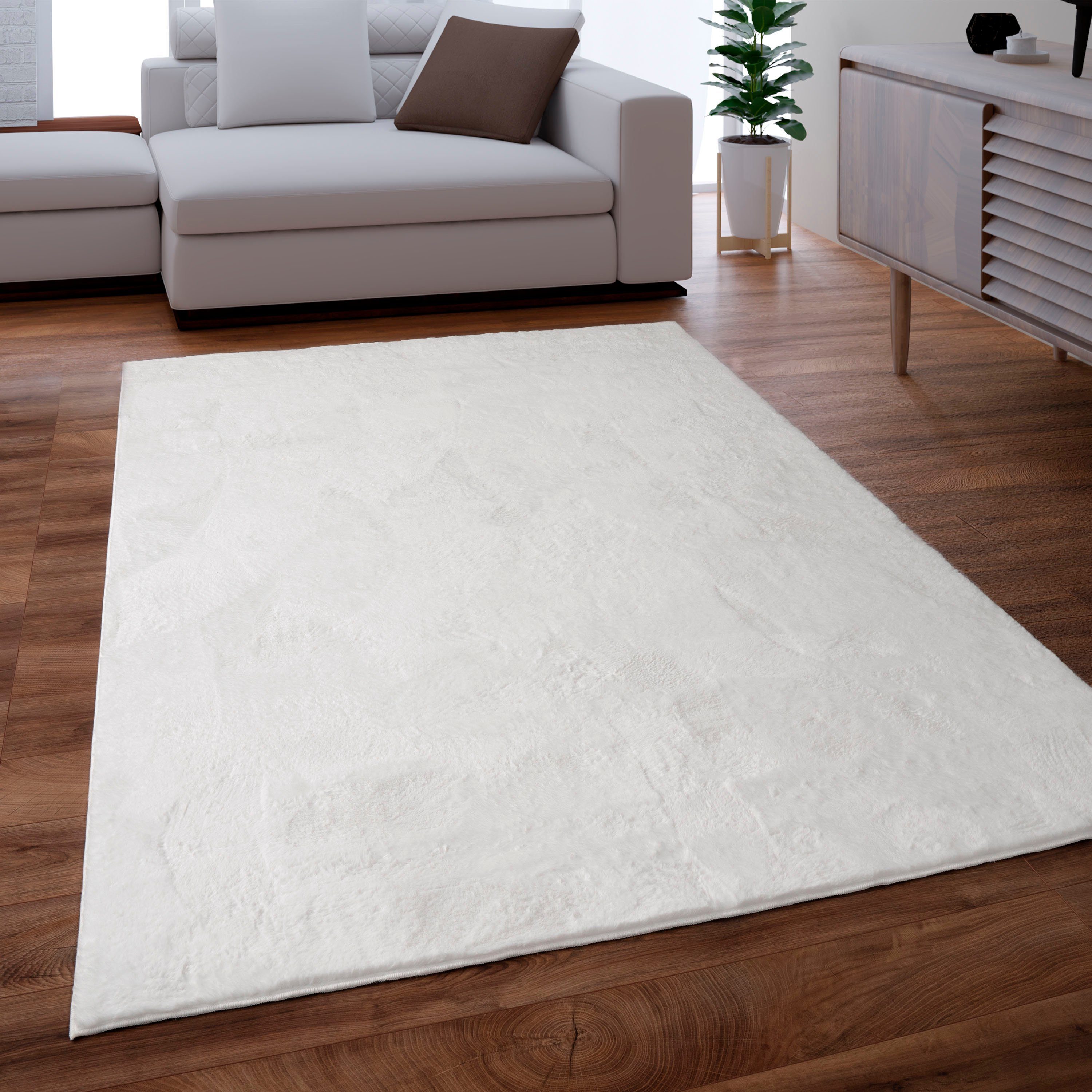 Fellteppich Kunstfell Soft 380, Paco Home, rechteckig, Höhe: 19 mm, Langflor, Kuschelteppich - besonders weich, Uni-Farben